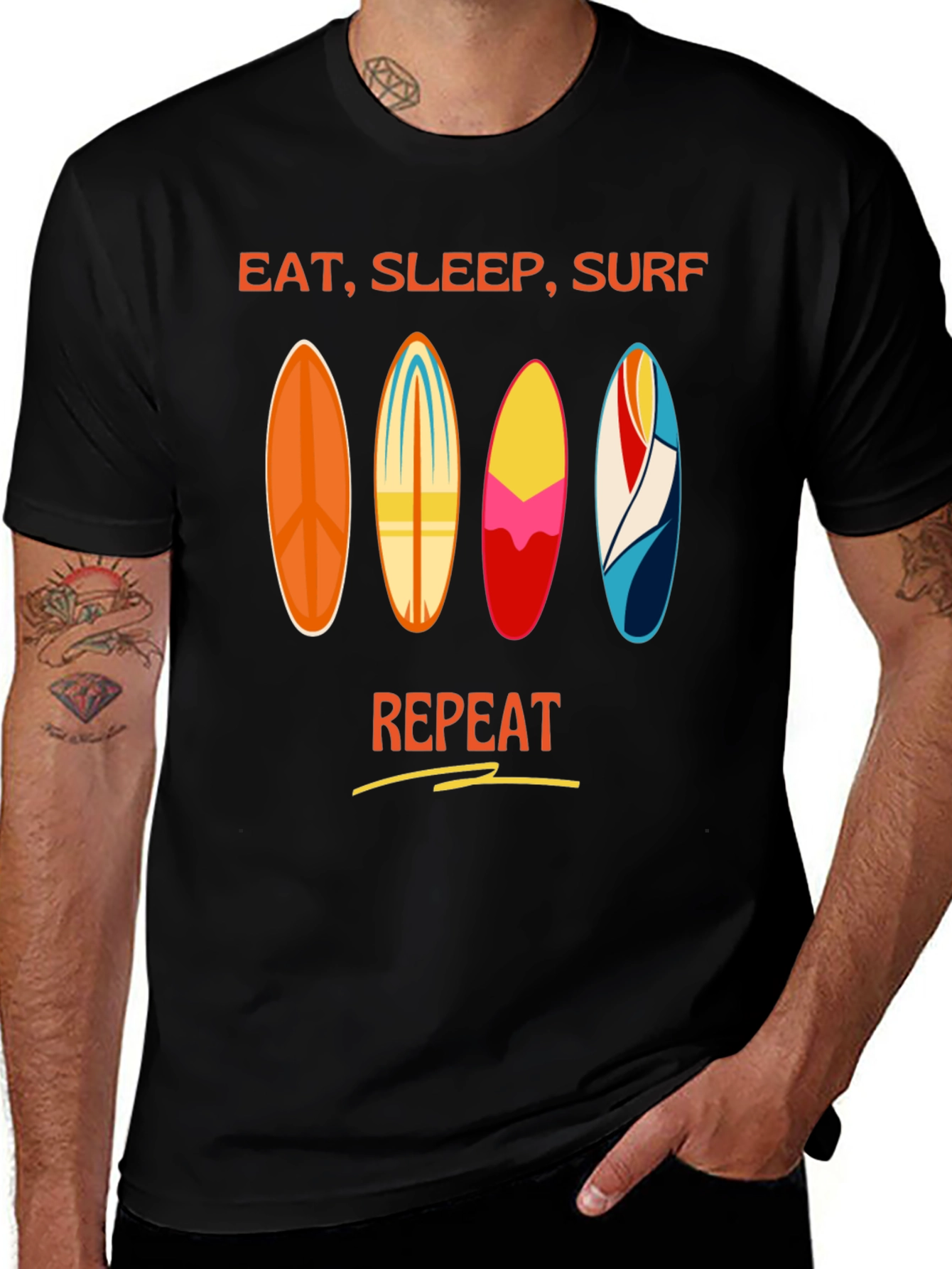 Eat Sleep Surf Repeat T-Shirt - Surfer Lifestyle Tee