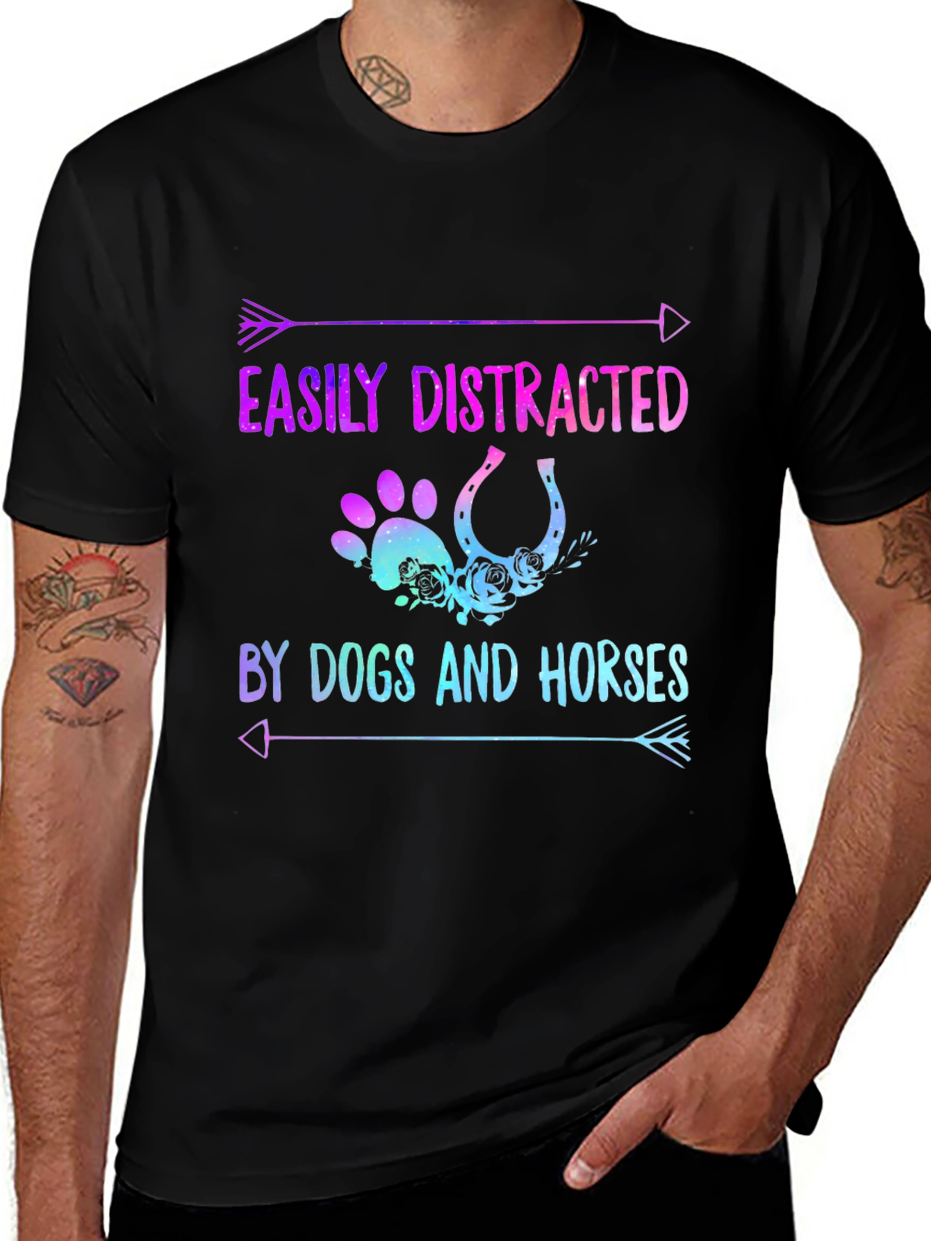 Variant 10 of Easily Distracted by Dogs and Horses Tee