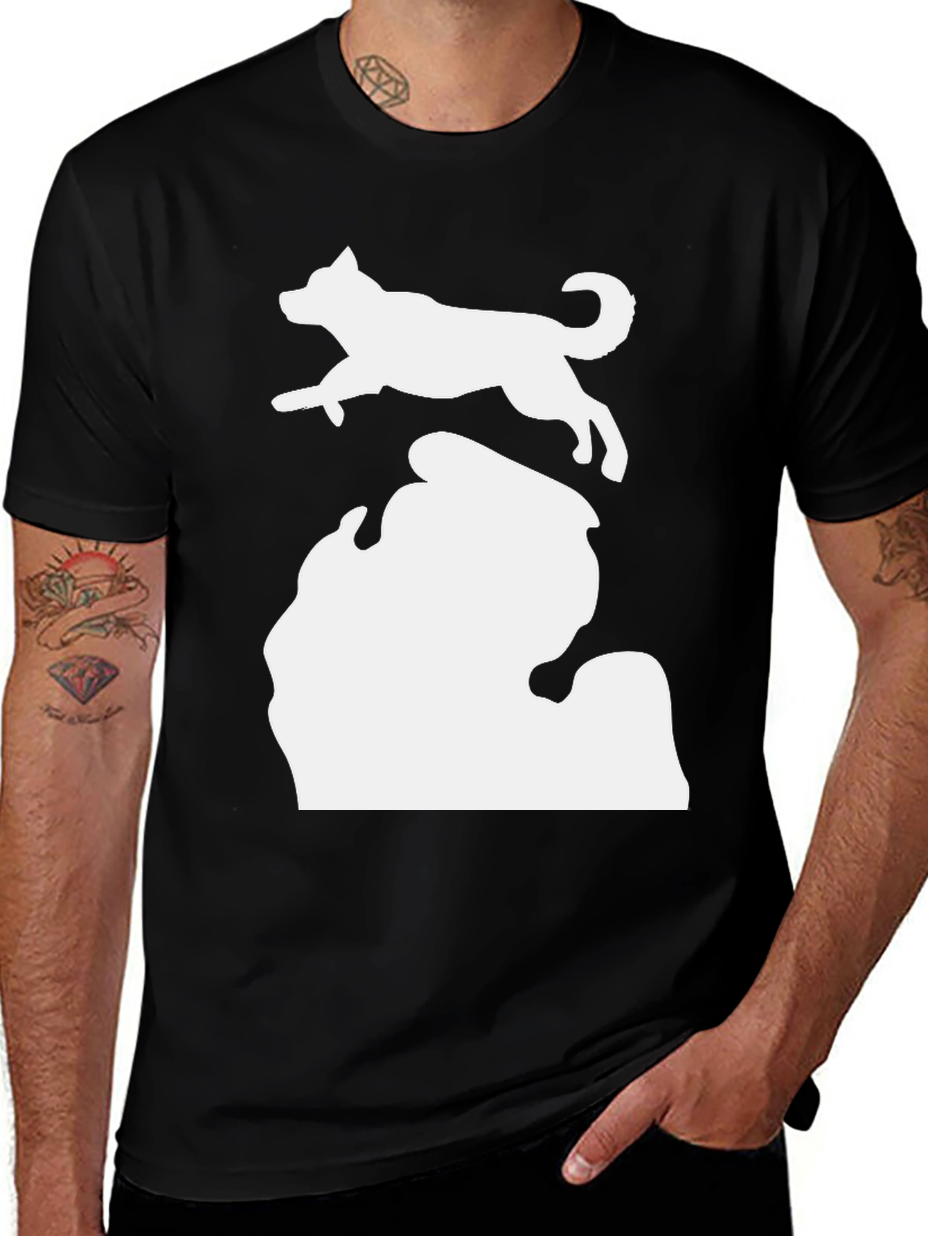 Michigan Dog T-Shirt - Black Cotton Tee