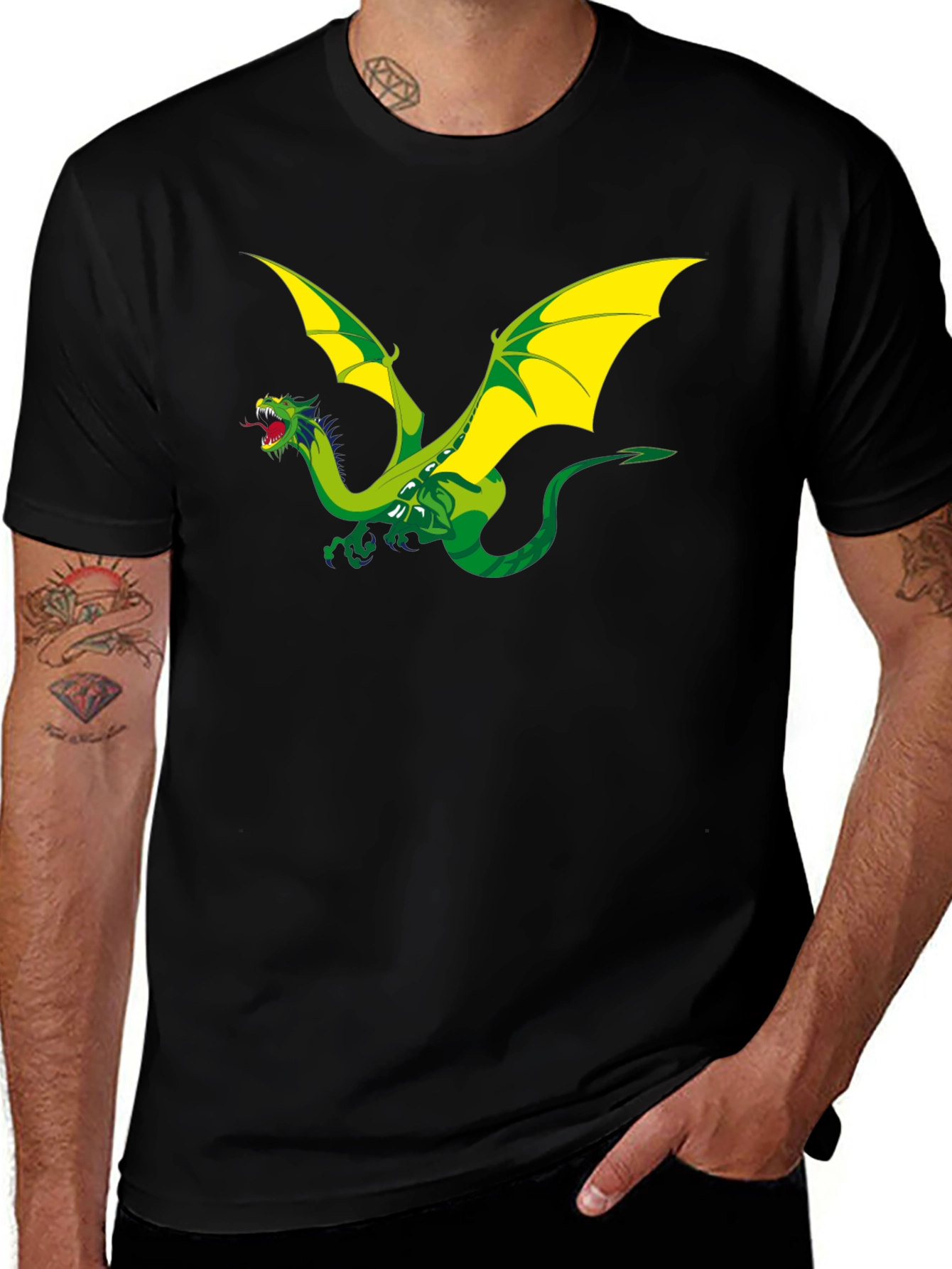 Variant 16 of Dragon Graphic Black T-Shirt
