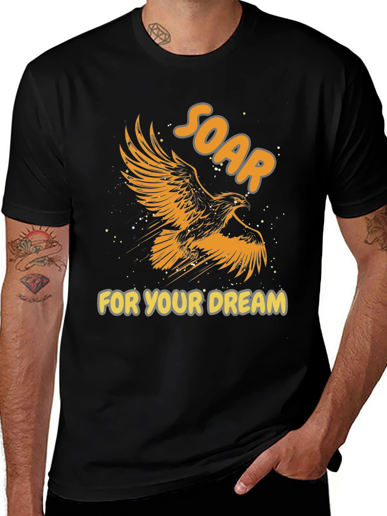 Variant 29 of Soar for Your Dream Graphic Tee - Inspiring Eagle Design