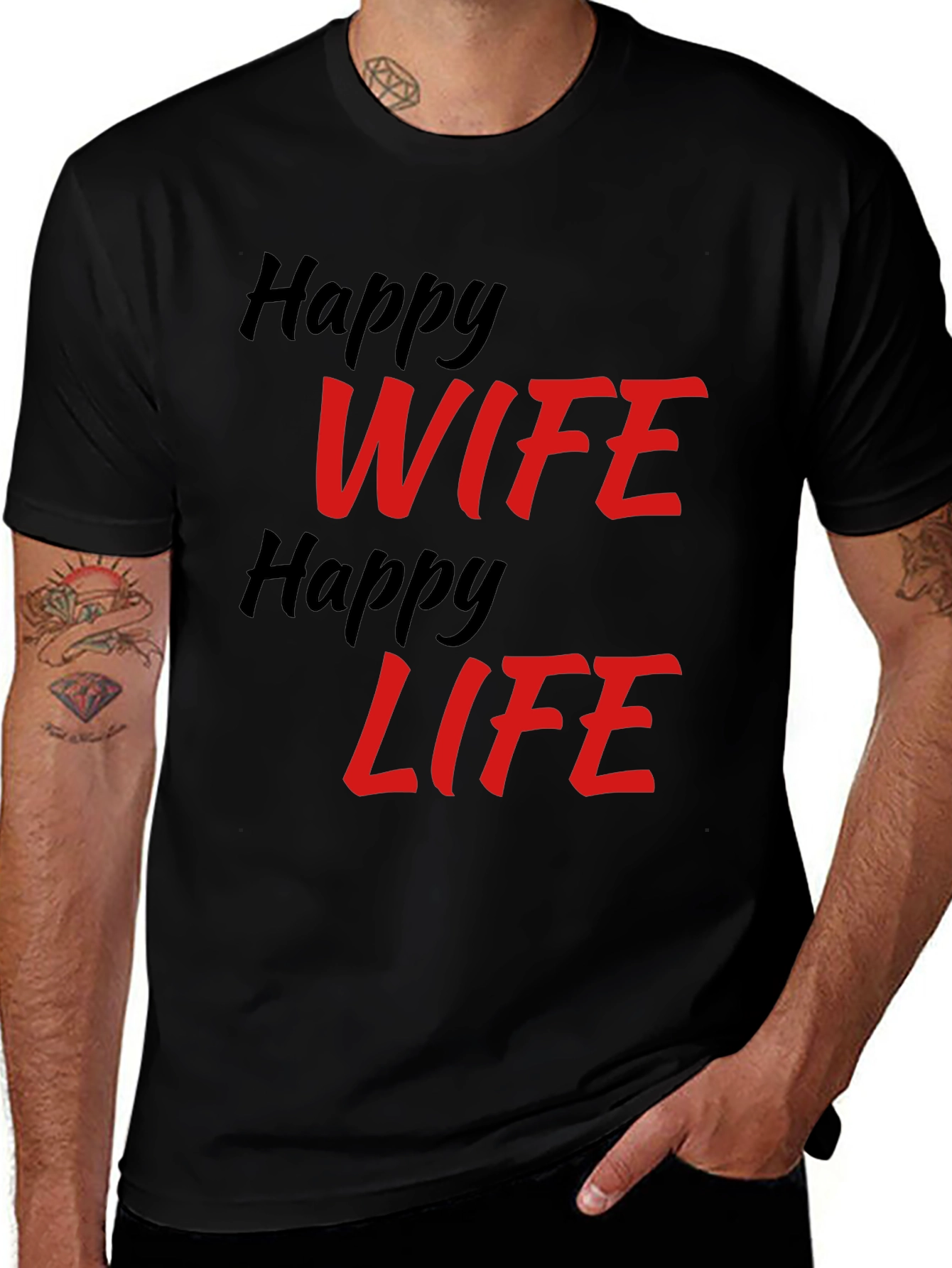 Variant 6 of Happy Wife, Happy Life Graphic T-Shirt
