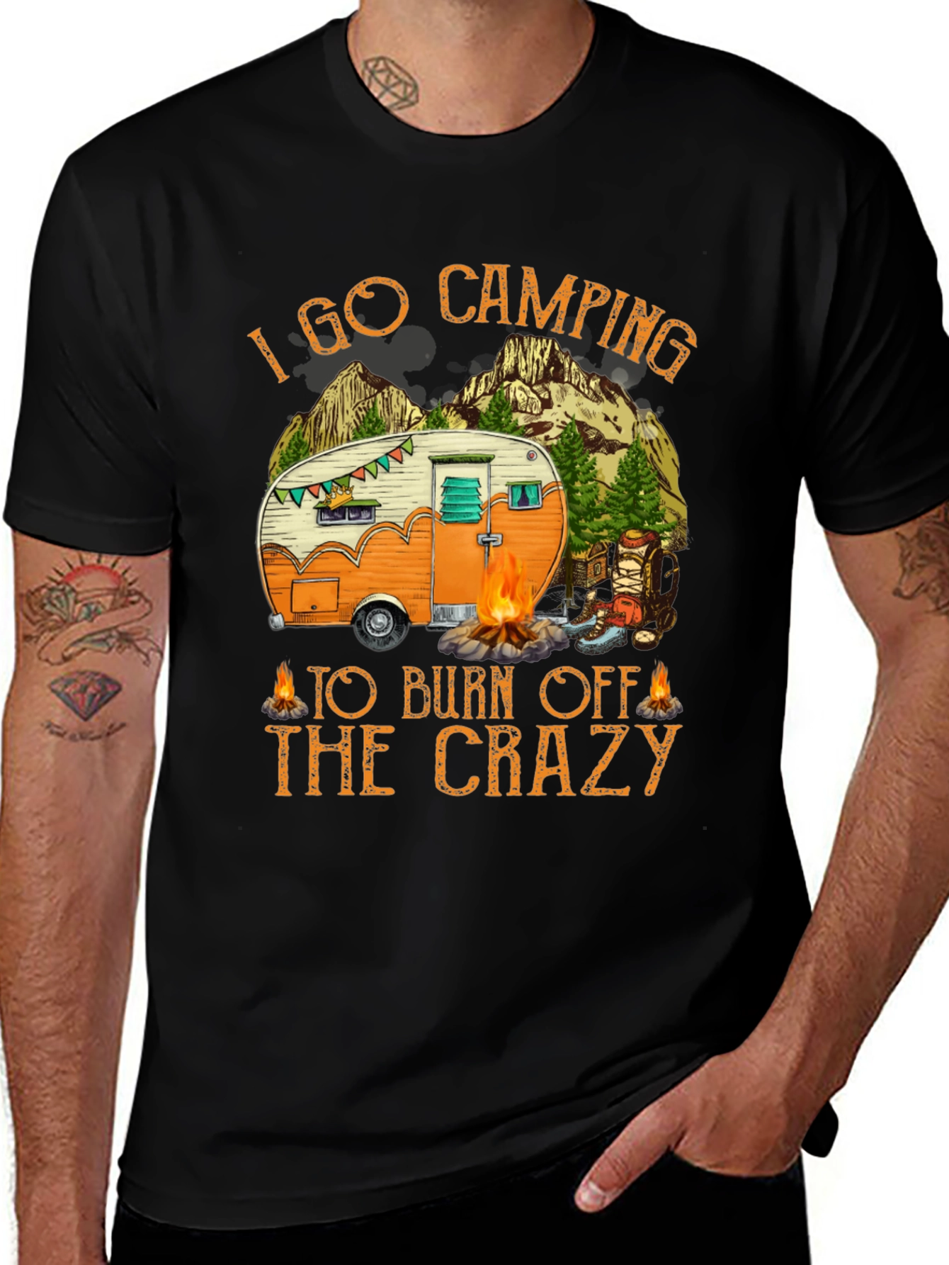 Variant 28 of Camping T-Shirt - Burn Off The Crazy