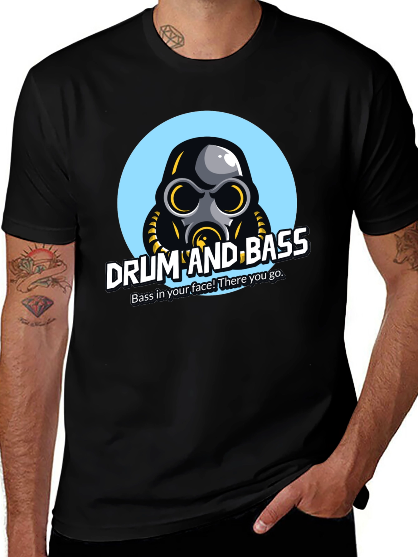 Drum and Bass T-Shirt - Bass in Your Face!