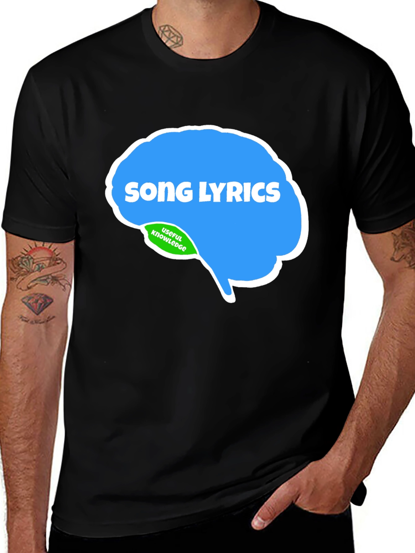 Variant 28 of Song Lyrics Brain T-Shirt - Humorous Music Lover Tee