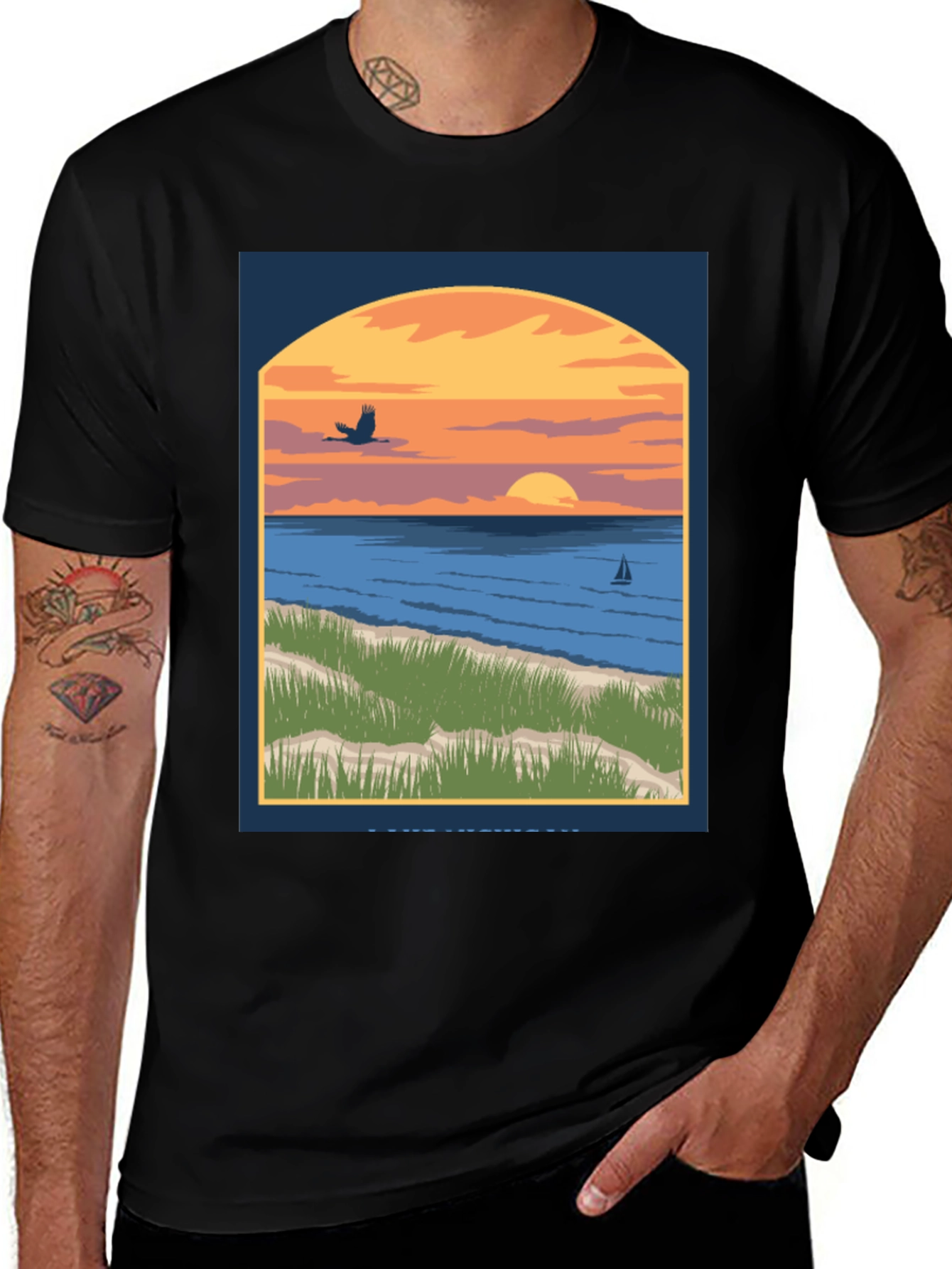 Variant 20 of Sunset Beach Graphic Tee - Coastal Style