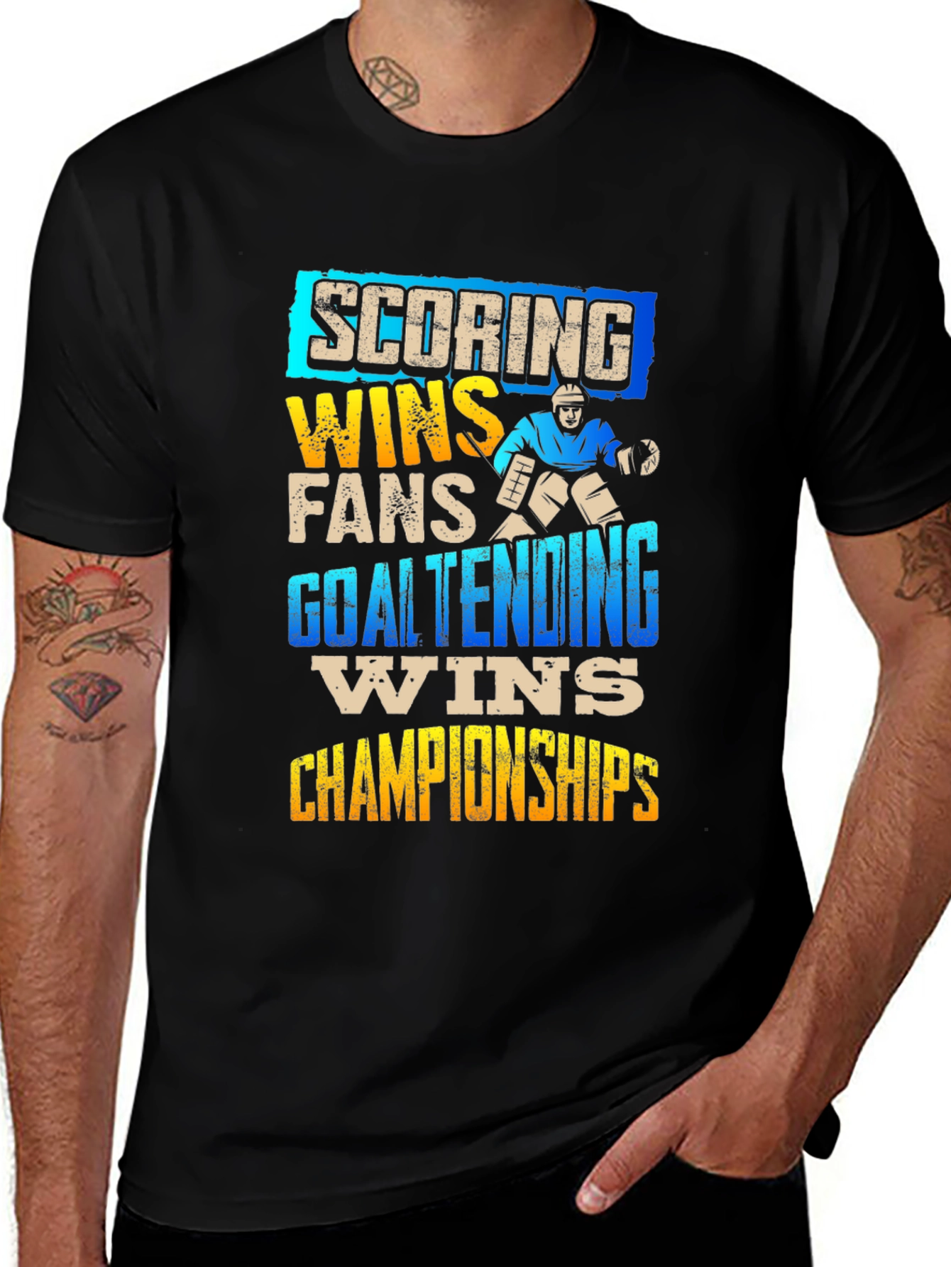 Variant 7 of Scoring Wins Hockey T-Shirt