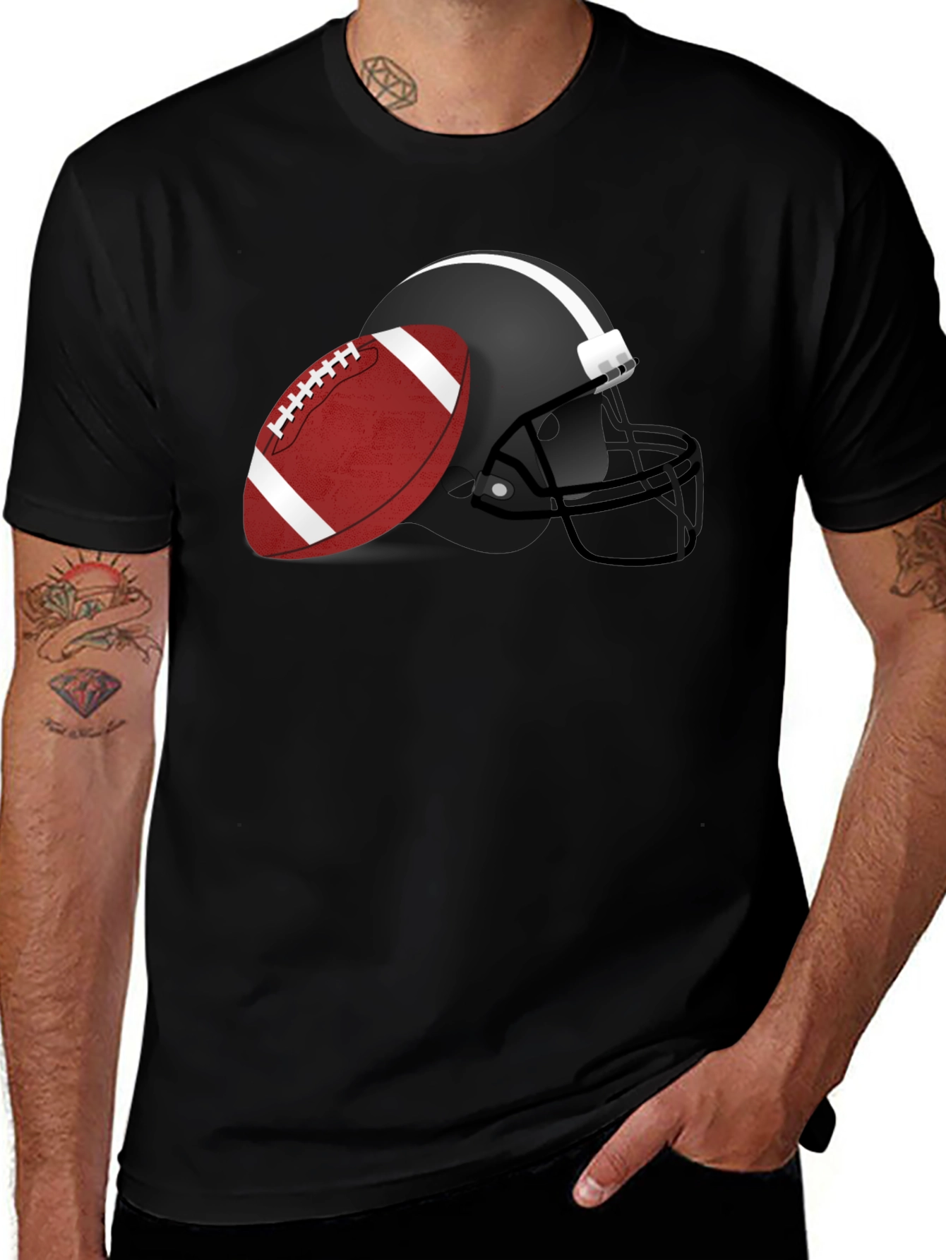 Variant 5 of Football Helmet & Ball Graphic Tee - Game Day Ready
