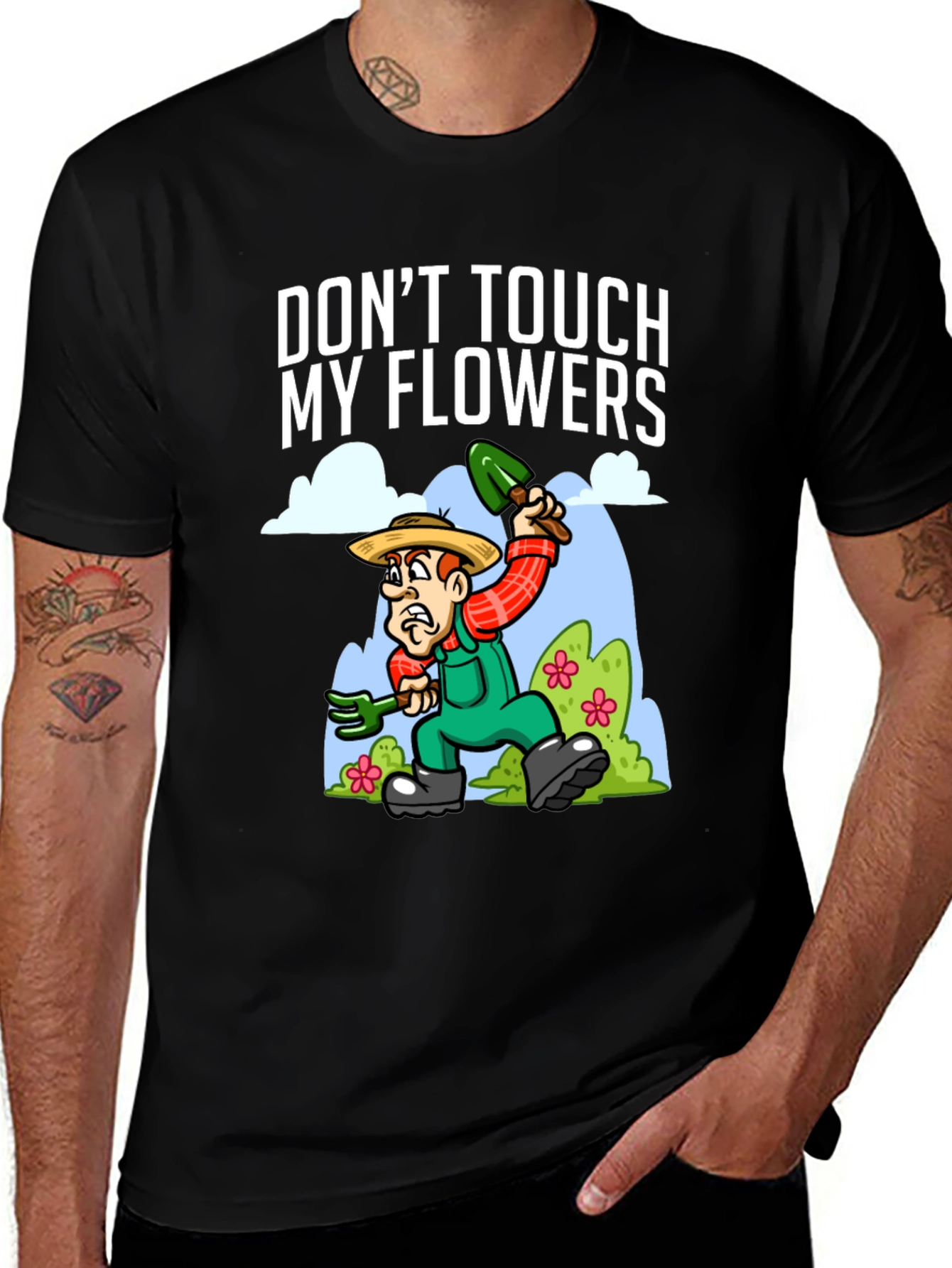 Don't Touch My Flowers T-Shirt - Gardener Humor