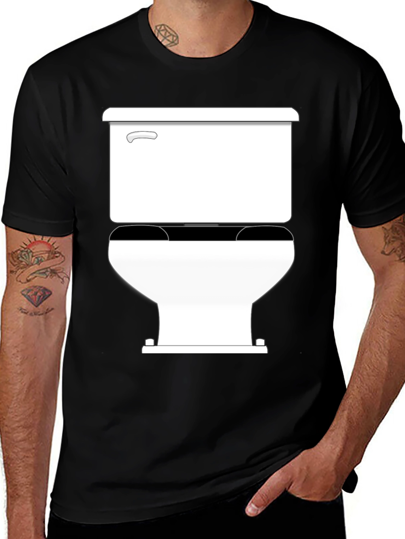 Variant 8 of Toilet Humor Tee: Clean Black Cotton T-Shirt