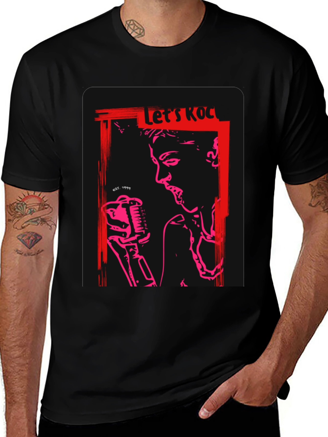 Variant 23 of Let's Rock Graphic Tee - Black