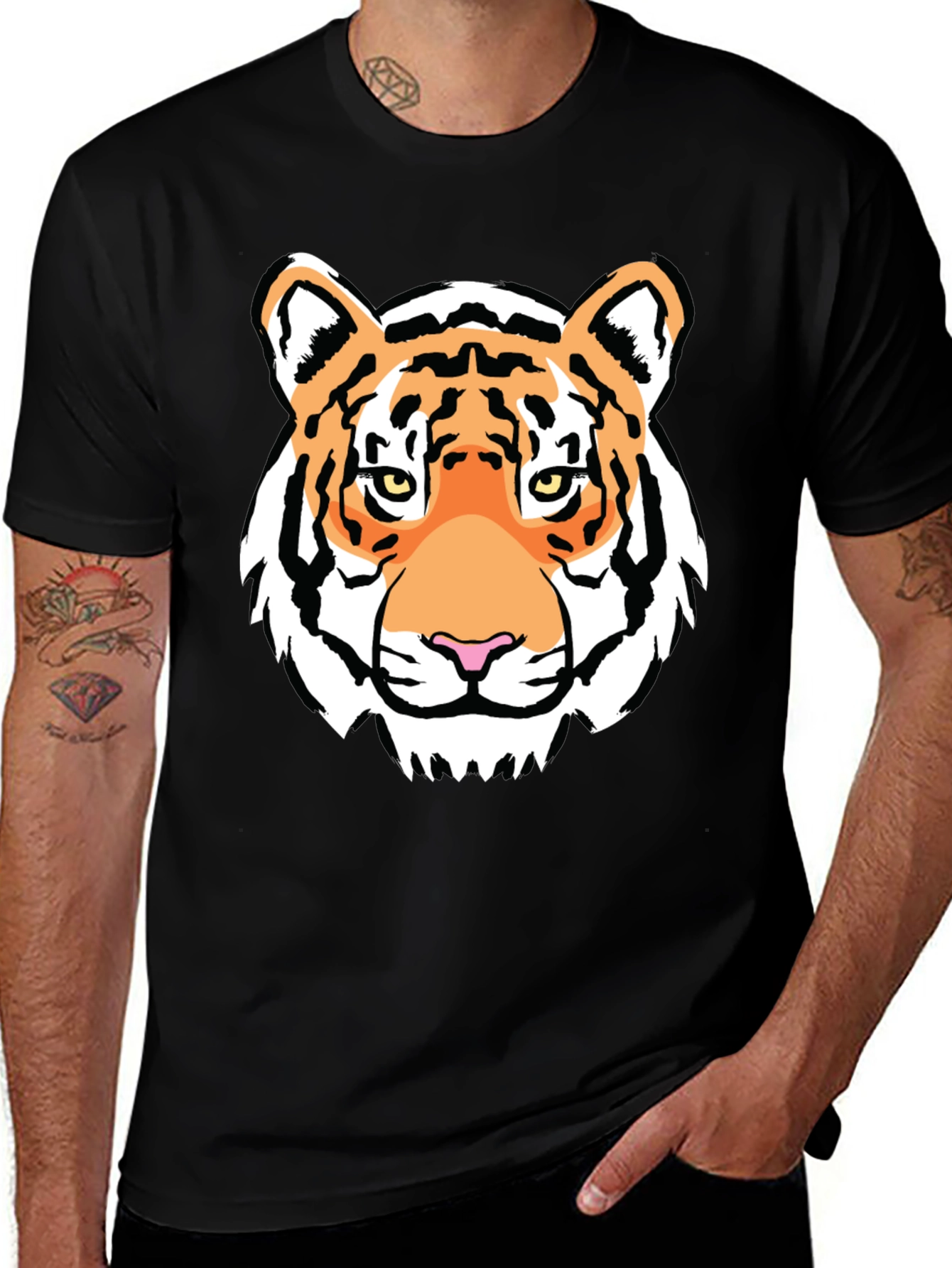 Variant 25 of Cool Tiger Graphic Black T-Shirt