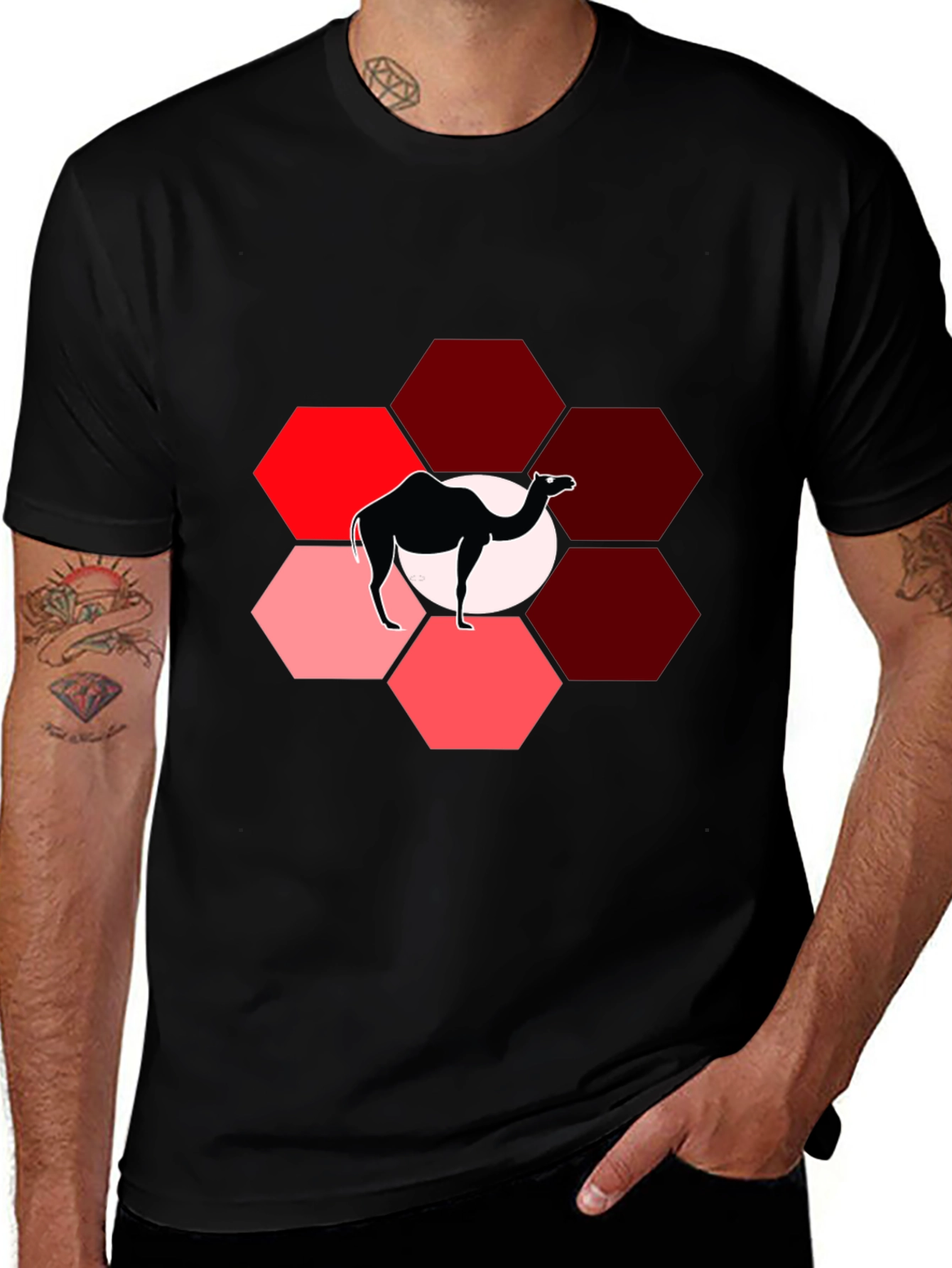 Variant 28 of Camel Hexagon Graphic T-Shirt