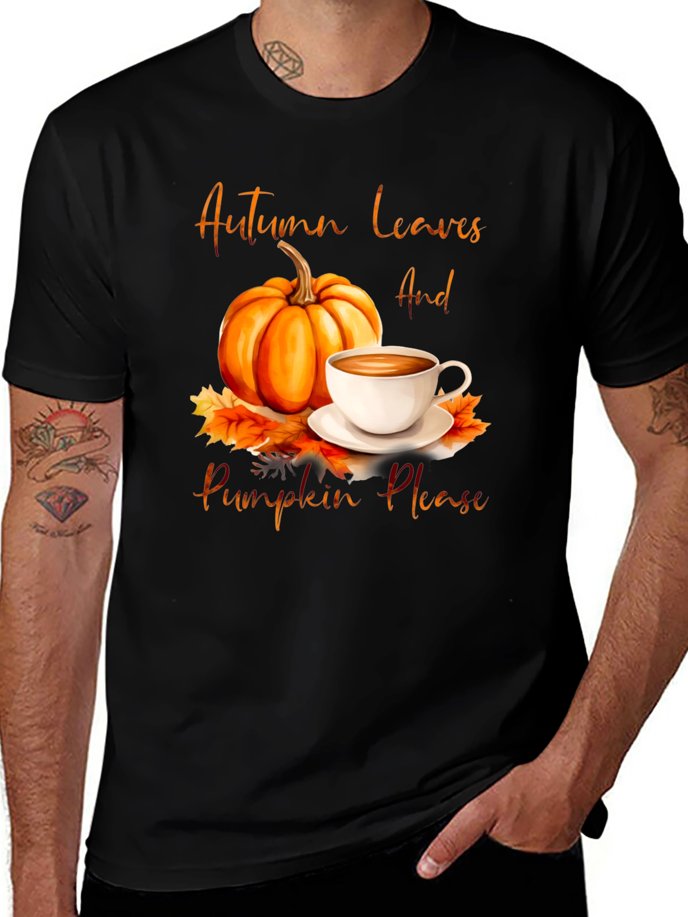 Variant 27 of Autumn Leaves & Pumpkin Please Graphic T-Shirt