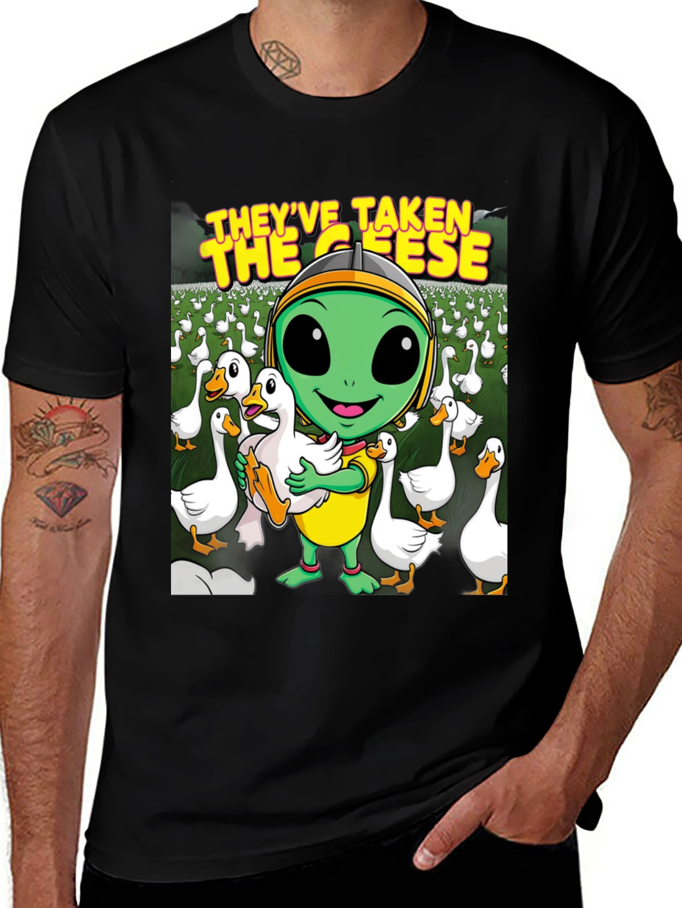 Variant 7 of Alien Goose T-Shirt - They've Taken the Geese!