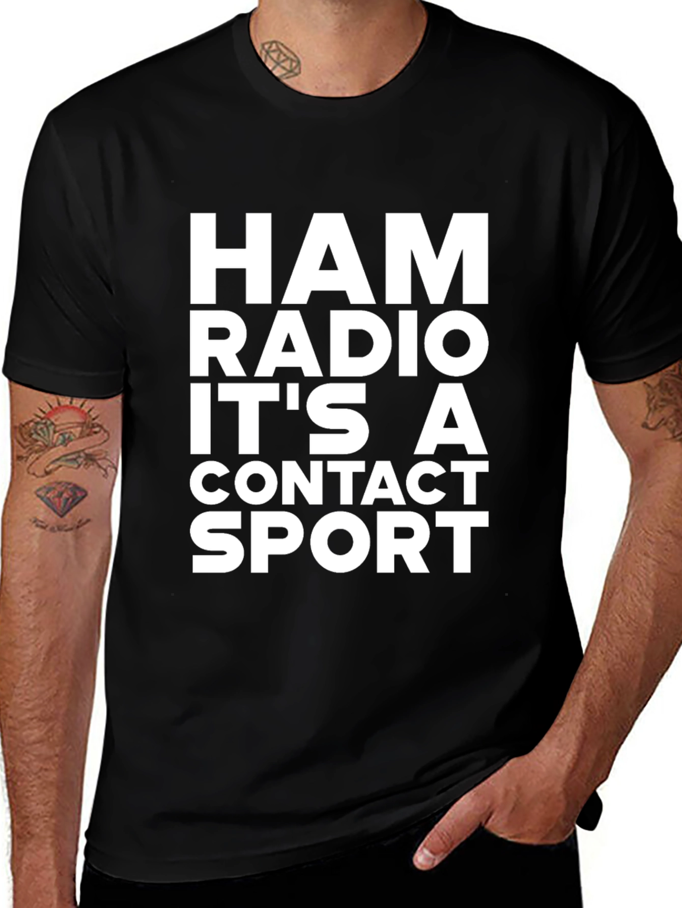 Variant 17 of Ham Radio T-Shirt - It's a Contact Sport