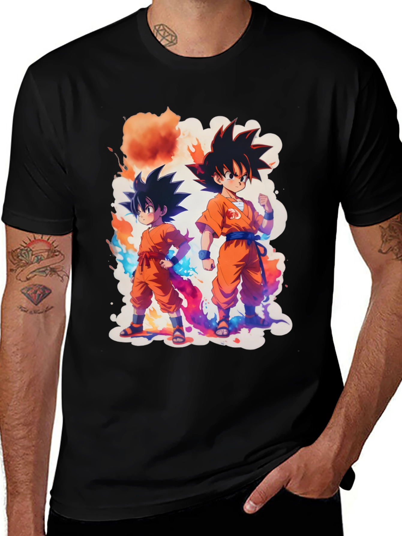 Dragon Ball Z Goku Cartoon Anime Black T-Shirt
