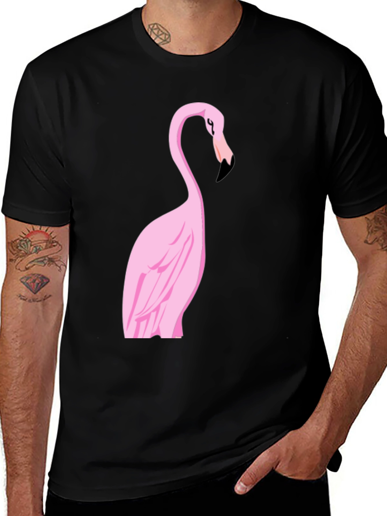 Variant 4 of Pink Flamingo Graphic T-Shirt - Casual Cotton Tee