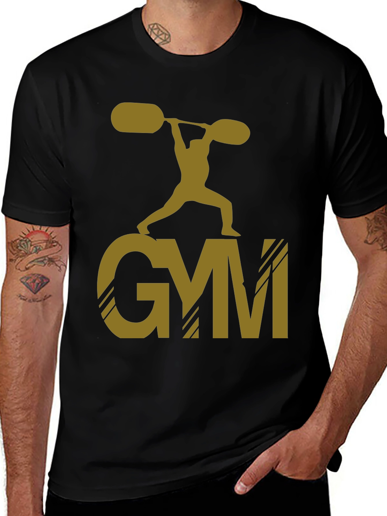 Variant 24 of Men's Black GYM Graphic T-Shirt
