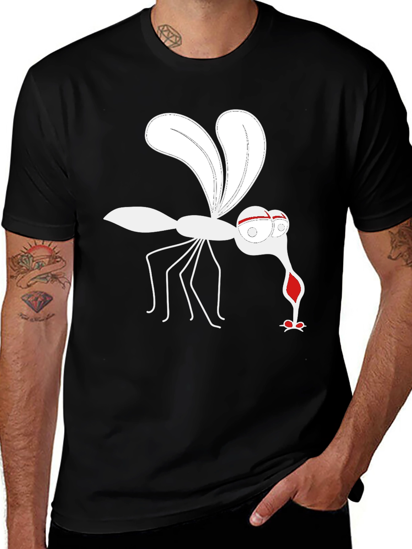 Variant 21 of Cartoon Mosquito Graphic Tee - Quirky Insect Humor Shirt