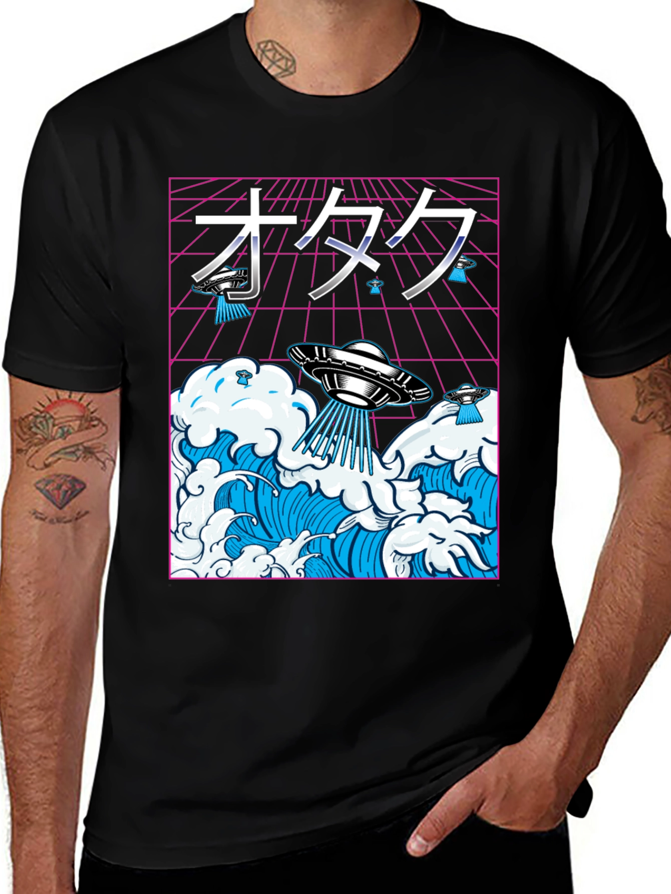 Variant 5 of Otaku UFO Waves Graphic Tee