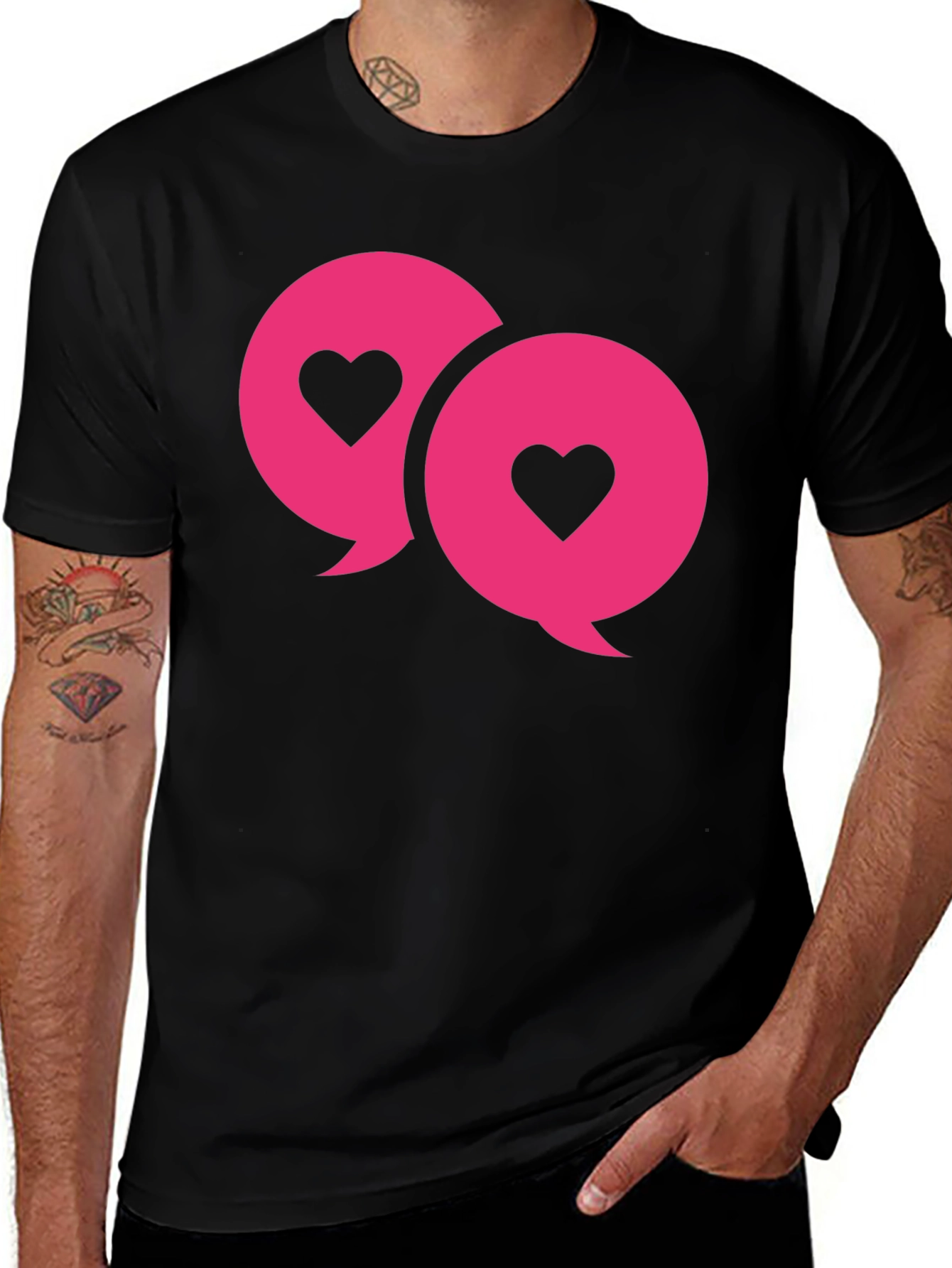Variant 17 of Love Chat Bubble T-Shirt - Black
