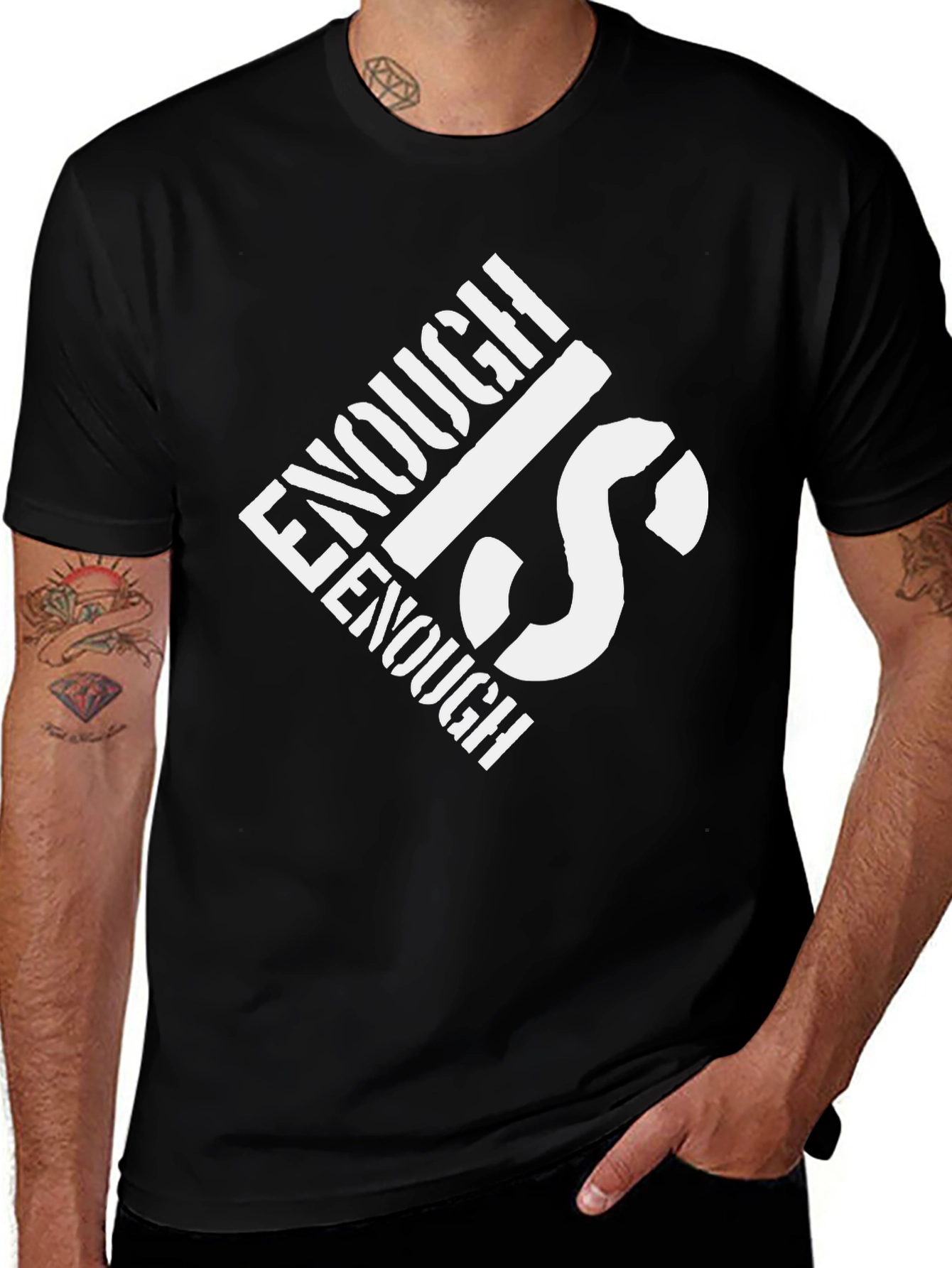 Variant 5 of Enough is Enough Black T-Shirt - Bold Statement Tee