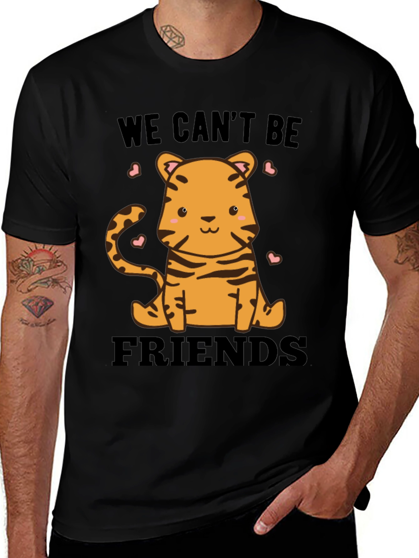 Variant 5 of Cute Tiger "We Can't Be Friends" Graphic Tee