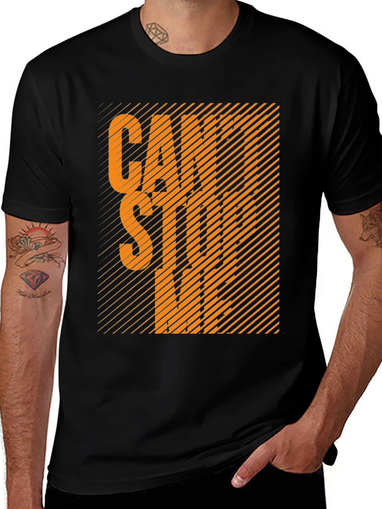 Variant 17 of Can't Stop Me Graphic Tee - Black Cotton T-Shirt