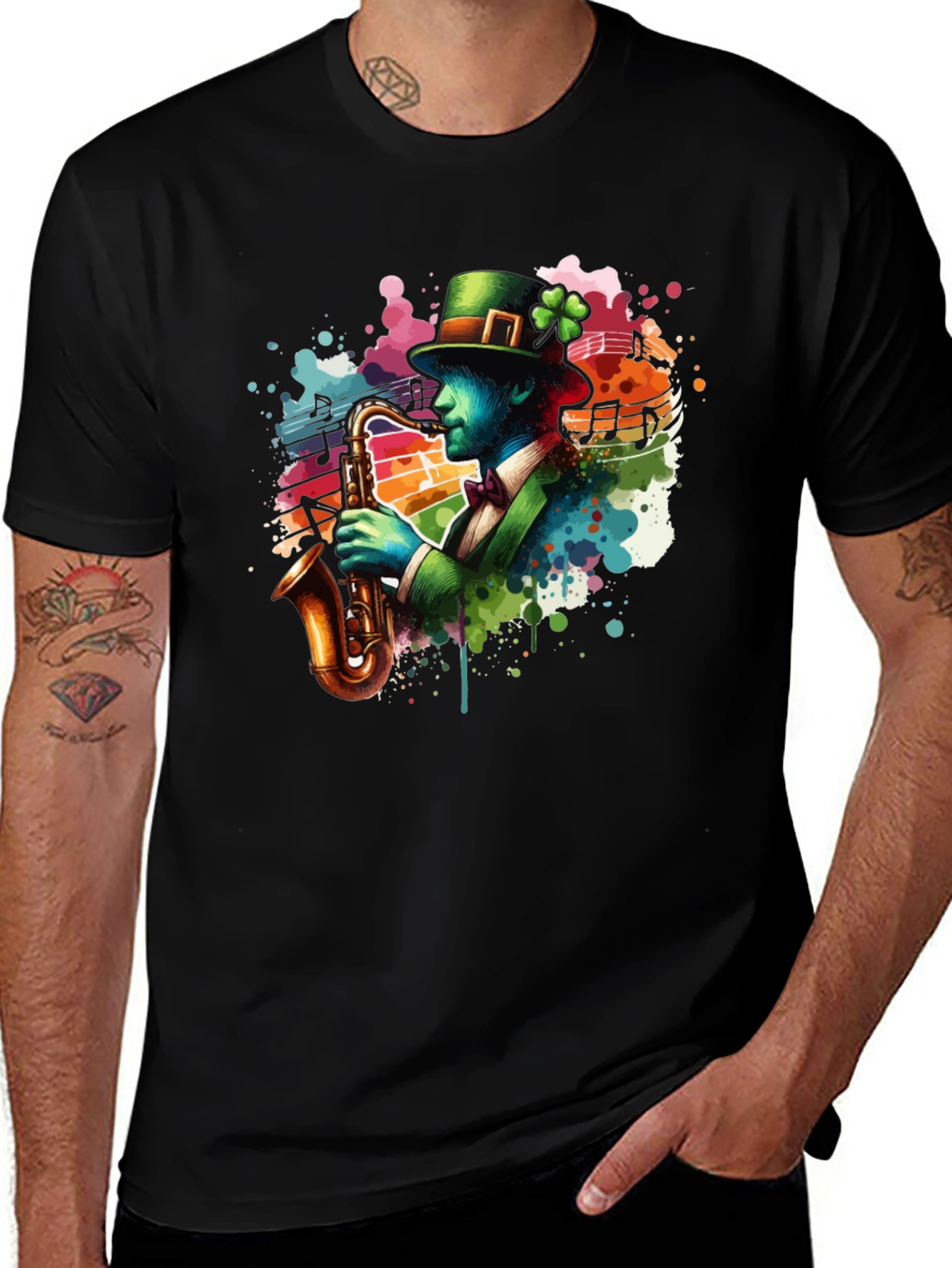 Variant 21 of St Patrick's Day Saxophone T-Shirt
