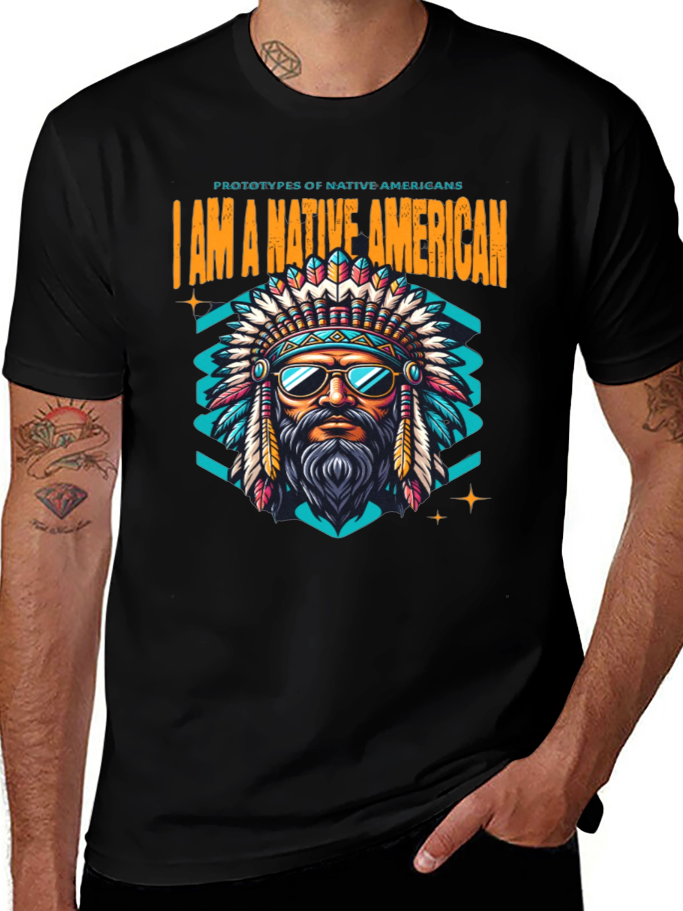 Variant 25 of Native American Headdress Graphic T-Shirt