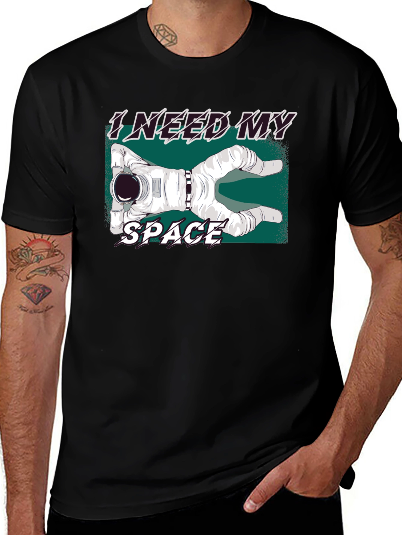 Variant 19 of I Need My Space Graphic T-Shirt - Astronaut Design