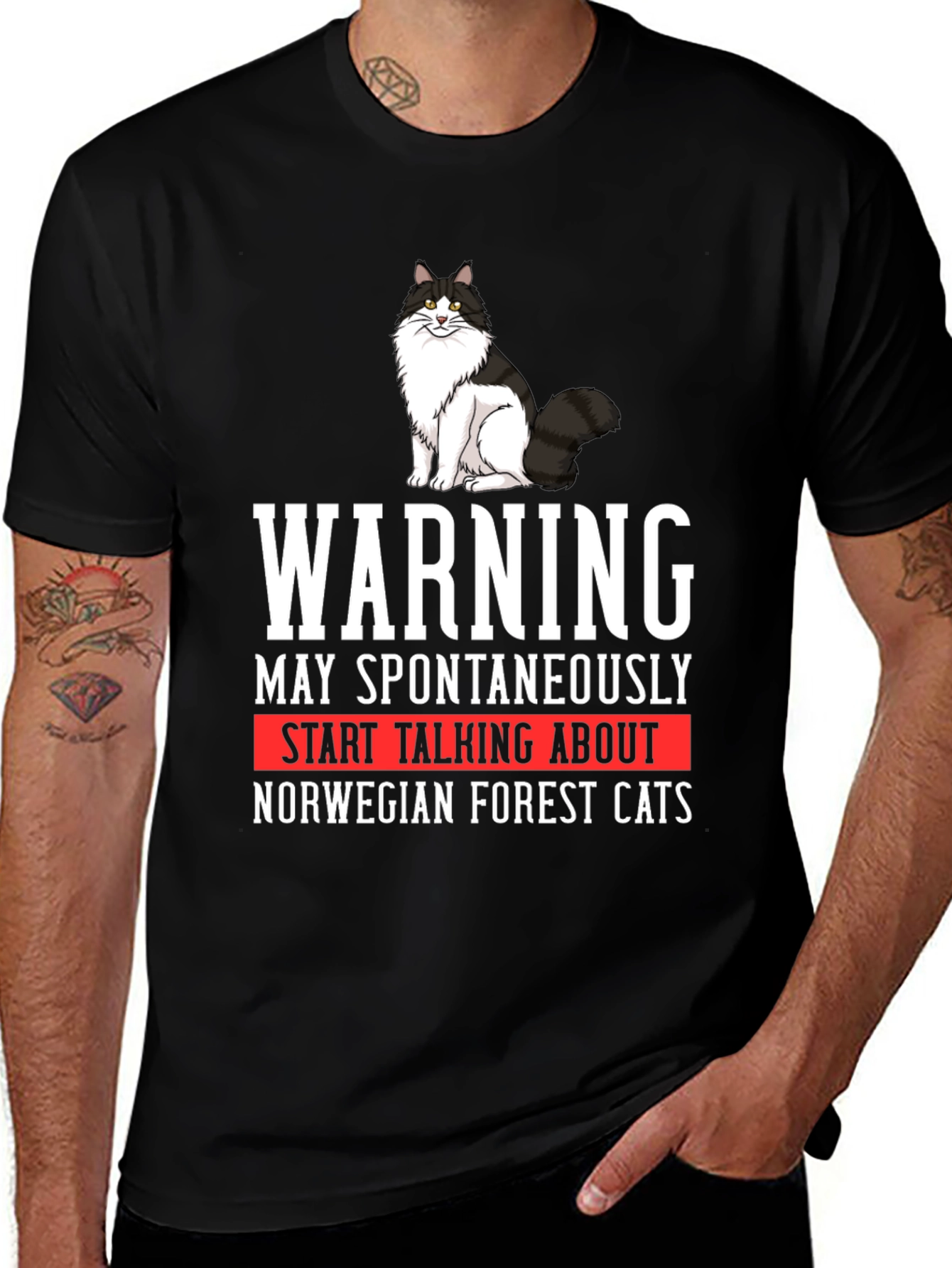 Variant 16 of Warning Norwegian Forest Cat T-Shirt