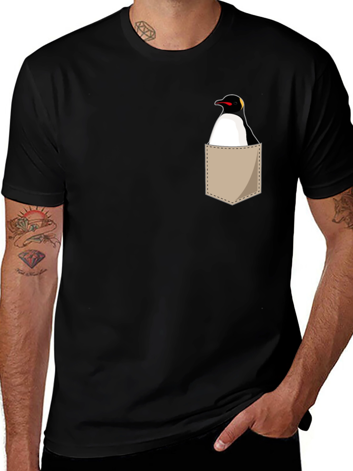 Variant 6 of Penguin Pocket T-Shirt - Unique Graphic Tee