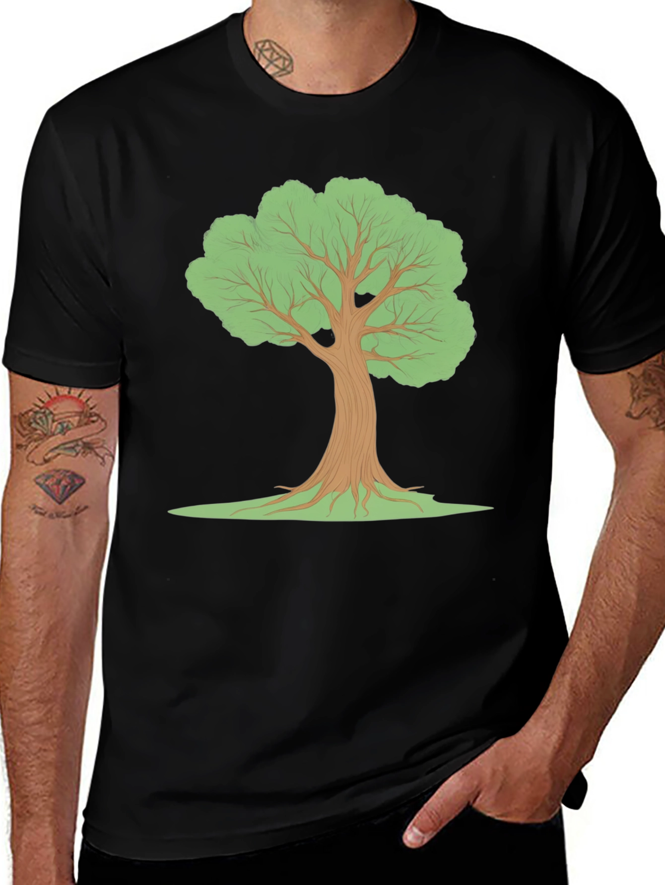Variant 6 of Black T-Shirt with Tree Graphic