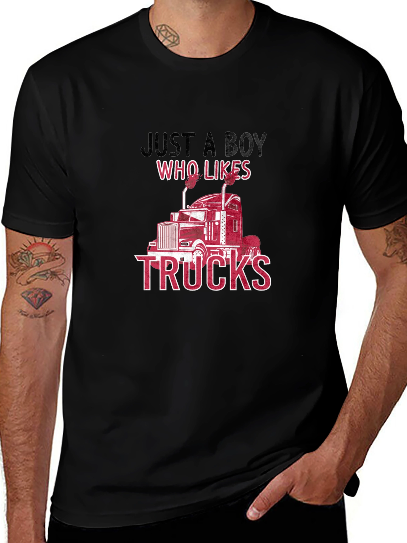 Variant 10 of Just A Boy Who Likes Trucks - Graphic Tee