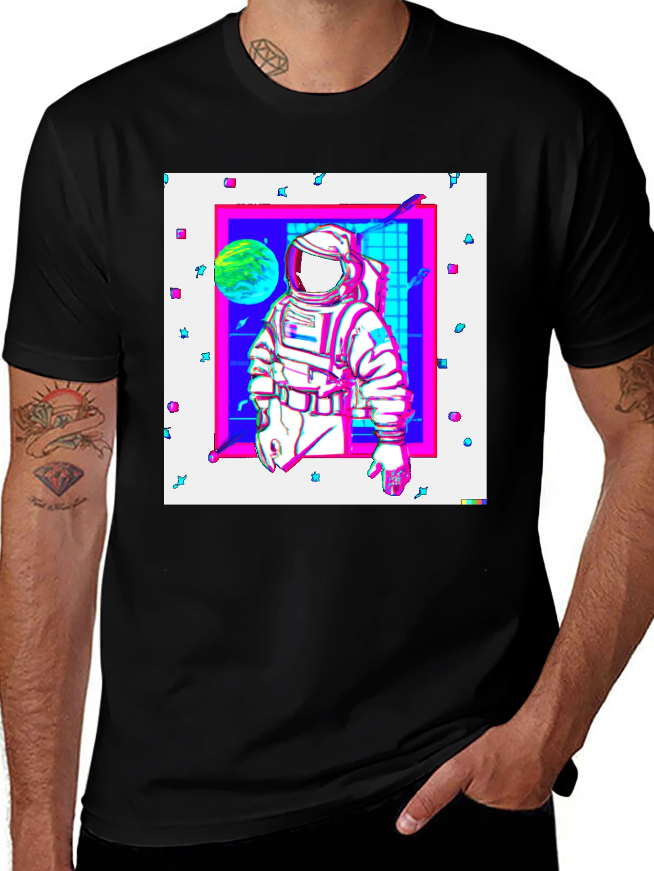 Variant 25 of Retro Astronaut Graphic T-Shirt - Cool Space Tee