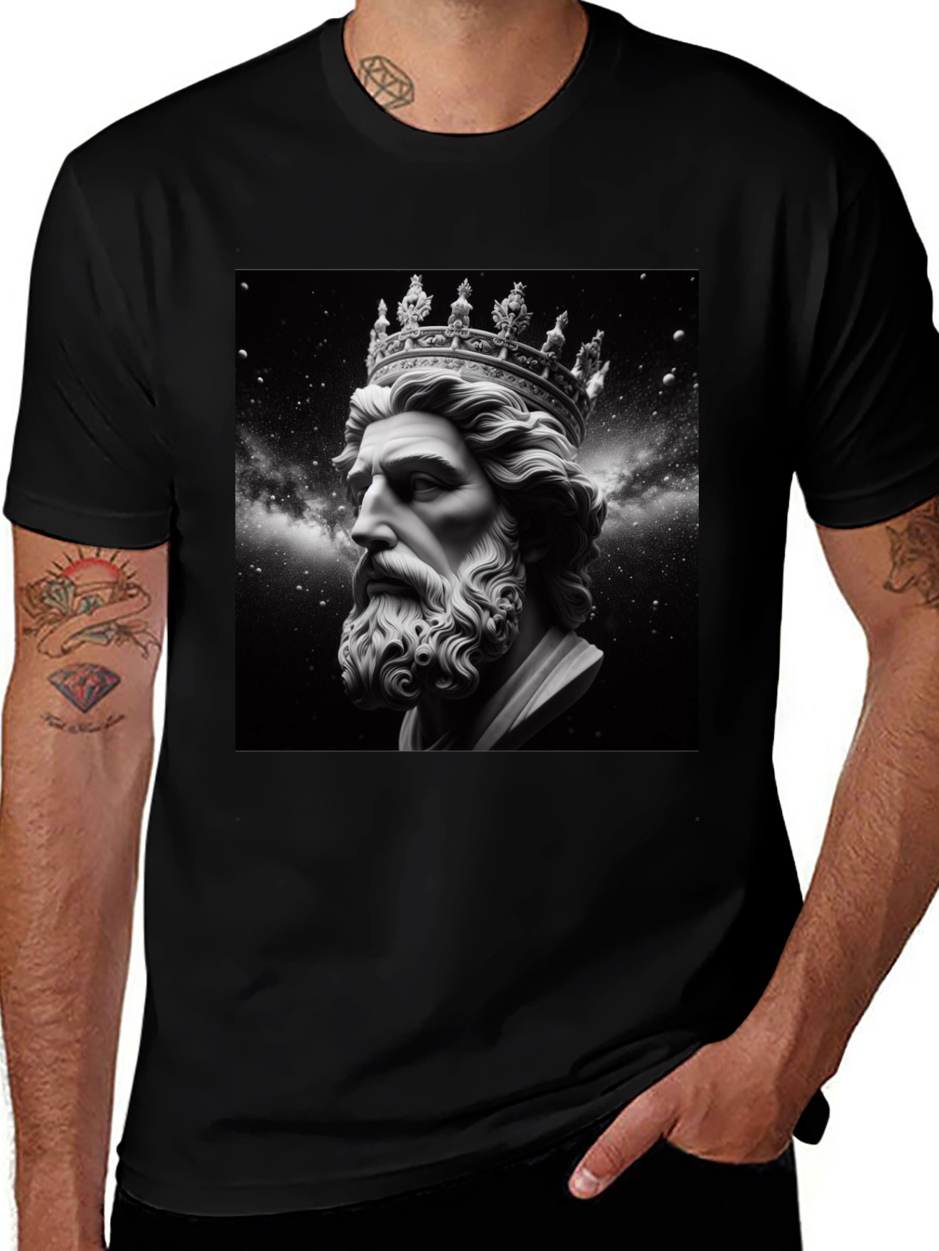 Variant 25 of King Statue Graphic Black T-Shirt