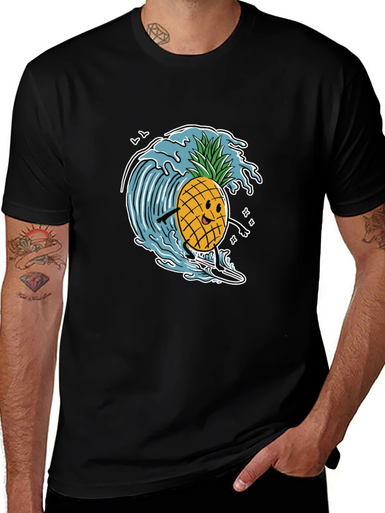 Variant 8 of Surfing Pineapple Graphic T-Shirt