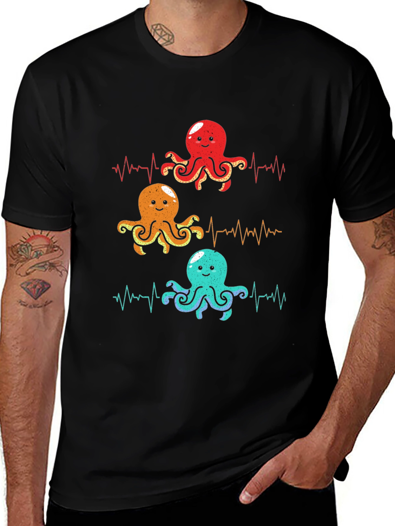 Variant 16 of Octopus Heartbeat Graphic T-Shirt - Sea Life Tee
