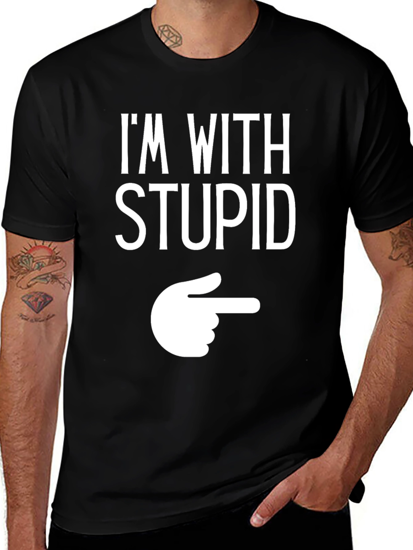Variant 11 of I'm With Stupid Funny Graphic T-Shirt