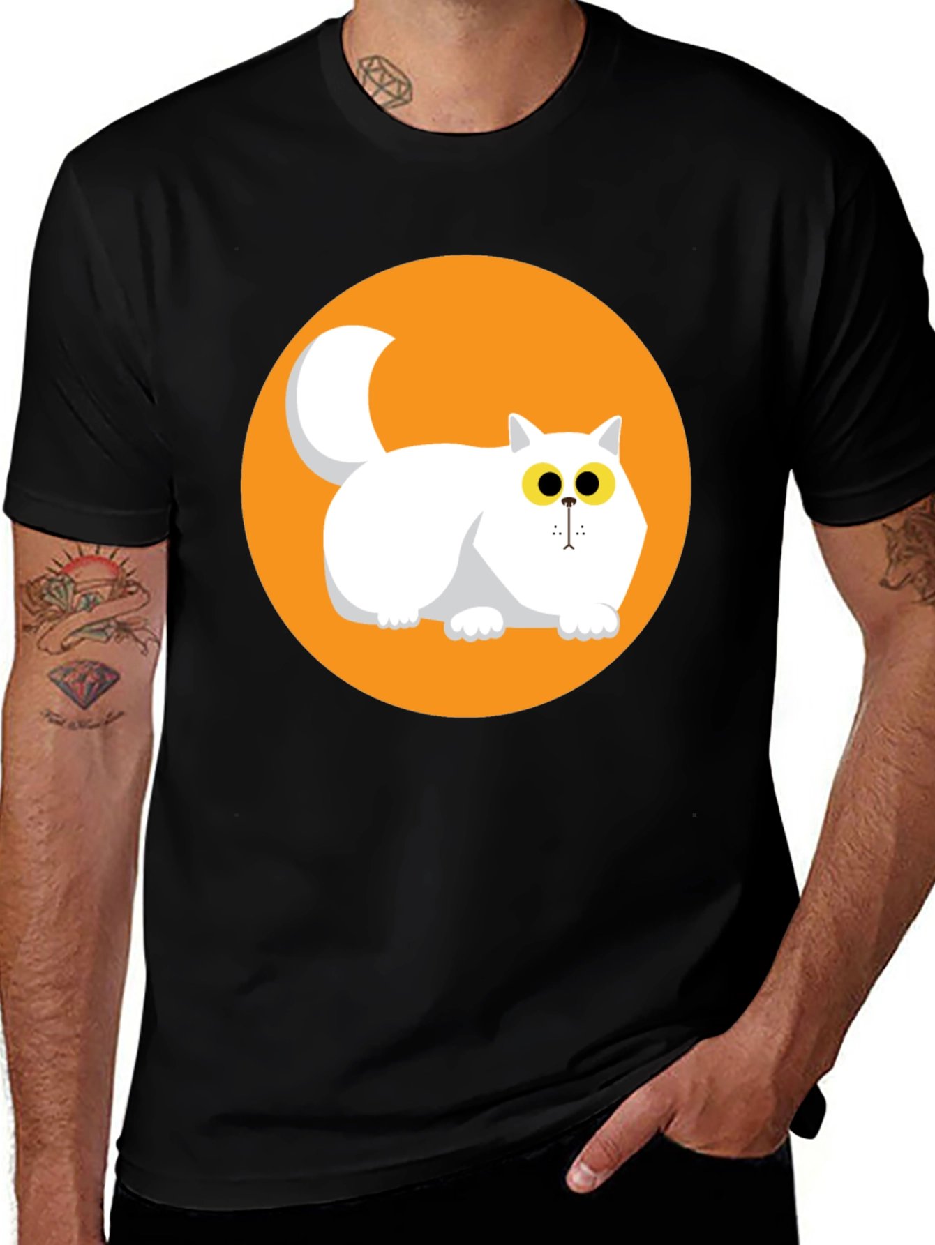 Variant 27 of Cool Cat Graphic Tee - Black T-Shirt