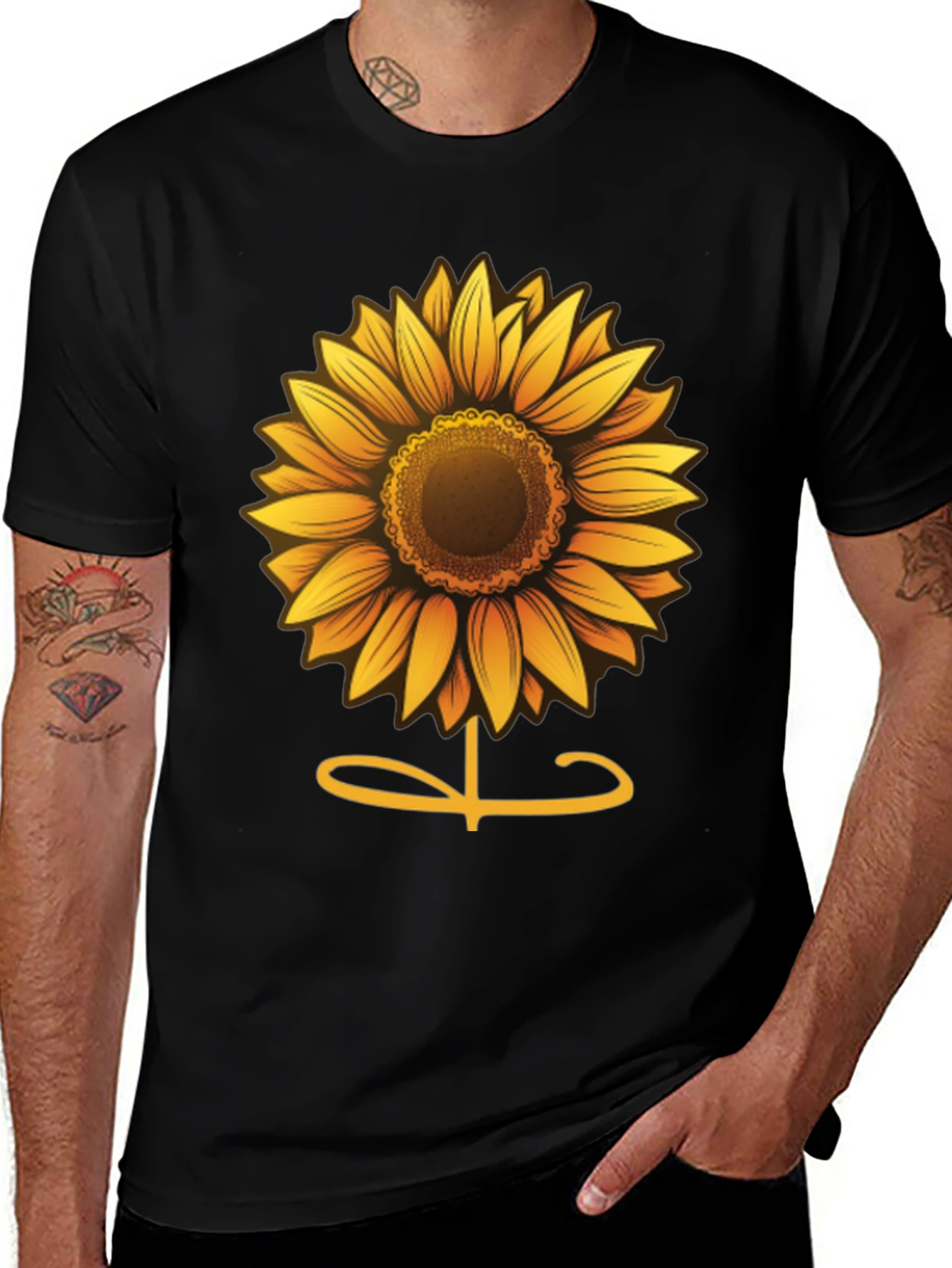 Variant 15 of Sunflower Graphic Tee - Soft Cotton Comfort