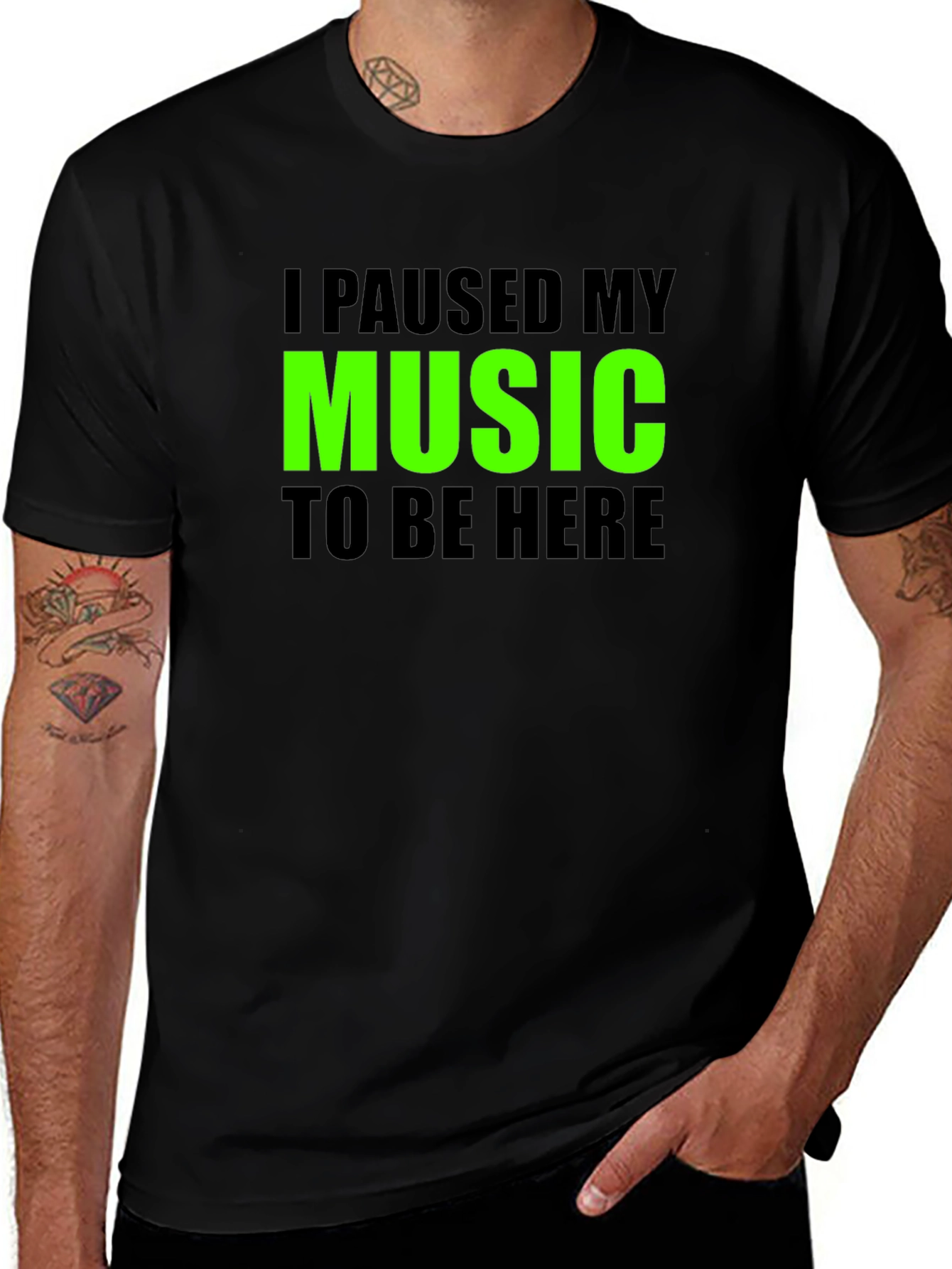Variant 12 of Music Lover Tee - I Paused My Music T-Shirt