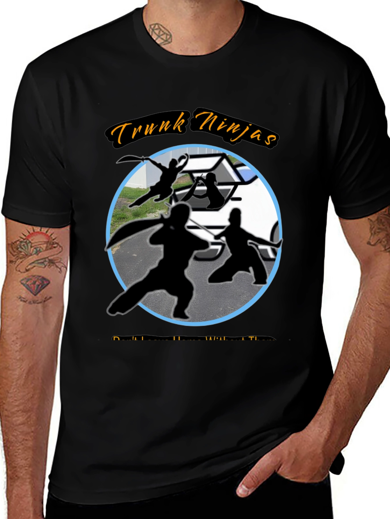 Variant 9 of Trunk Ninjas Graphic Black T-Shirt