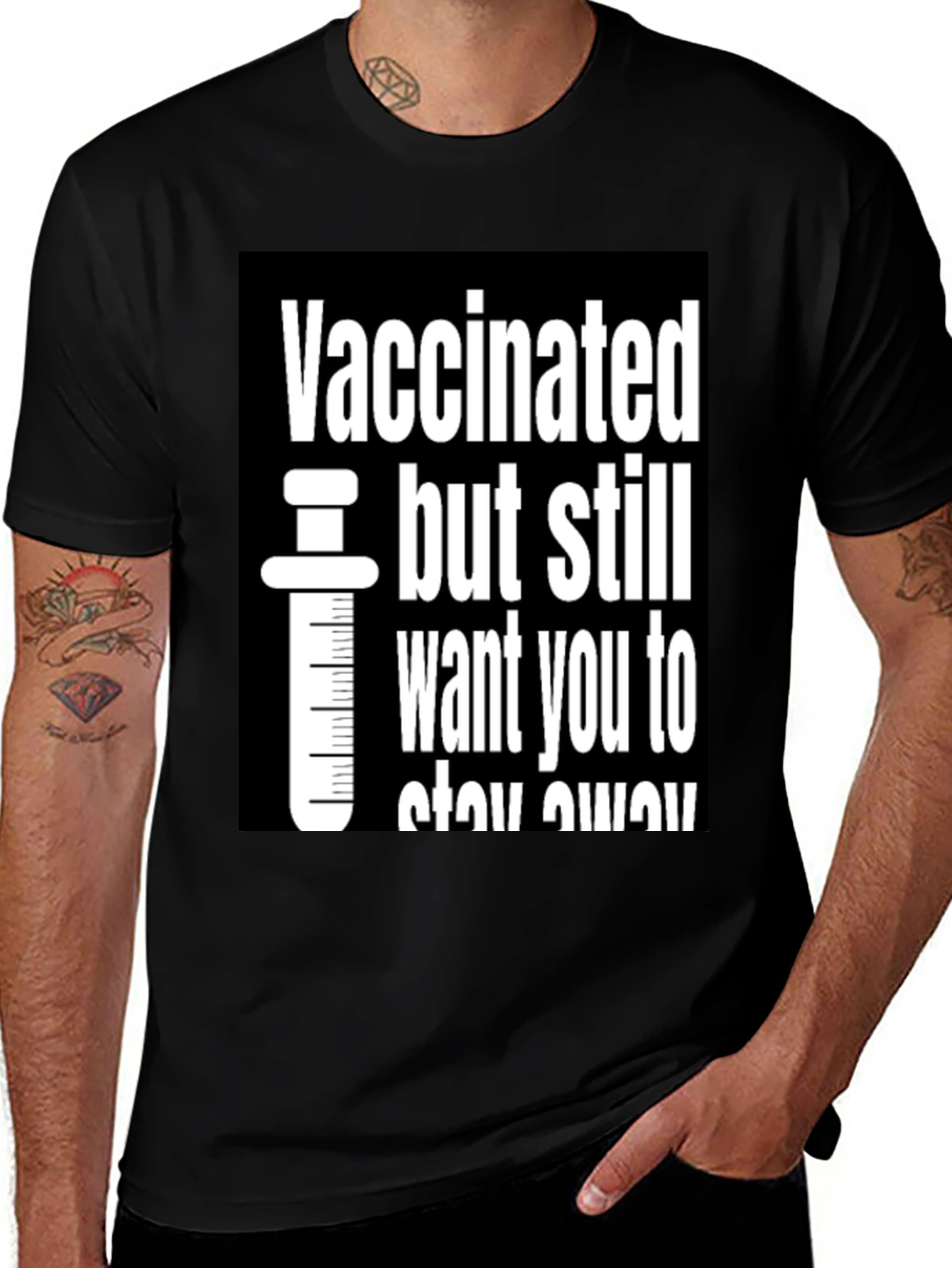 Variant 30 of Vaccinated But Still Want You To Stay Away T-Shirt