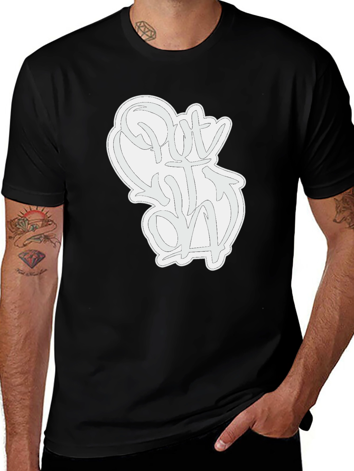 Variant 2 of Put It On Graphic Tee - Stylish Black Cotton T-Shirt