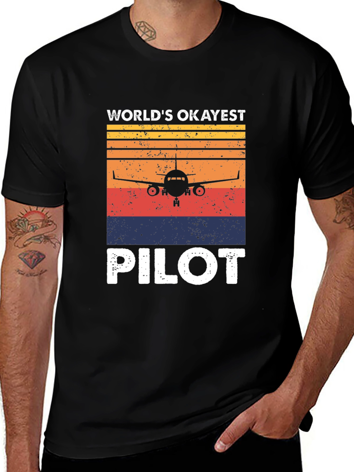 Variant 13 of World's Okayest Pilot Retro T-Shirt