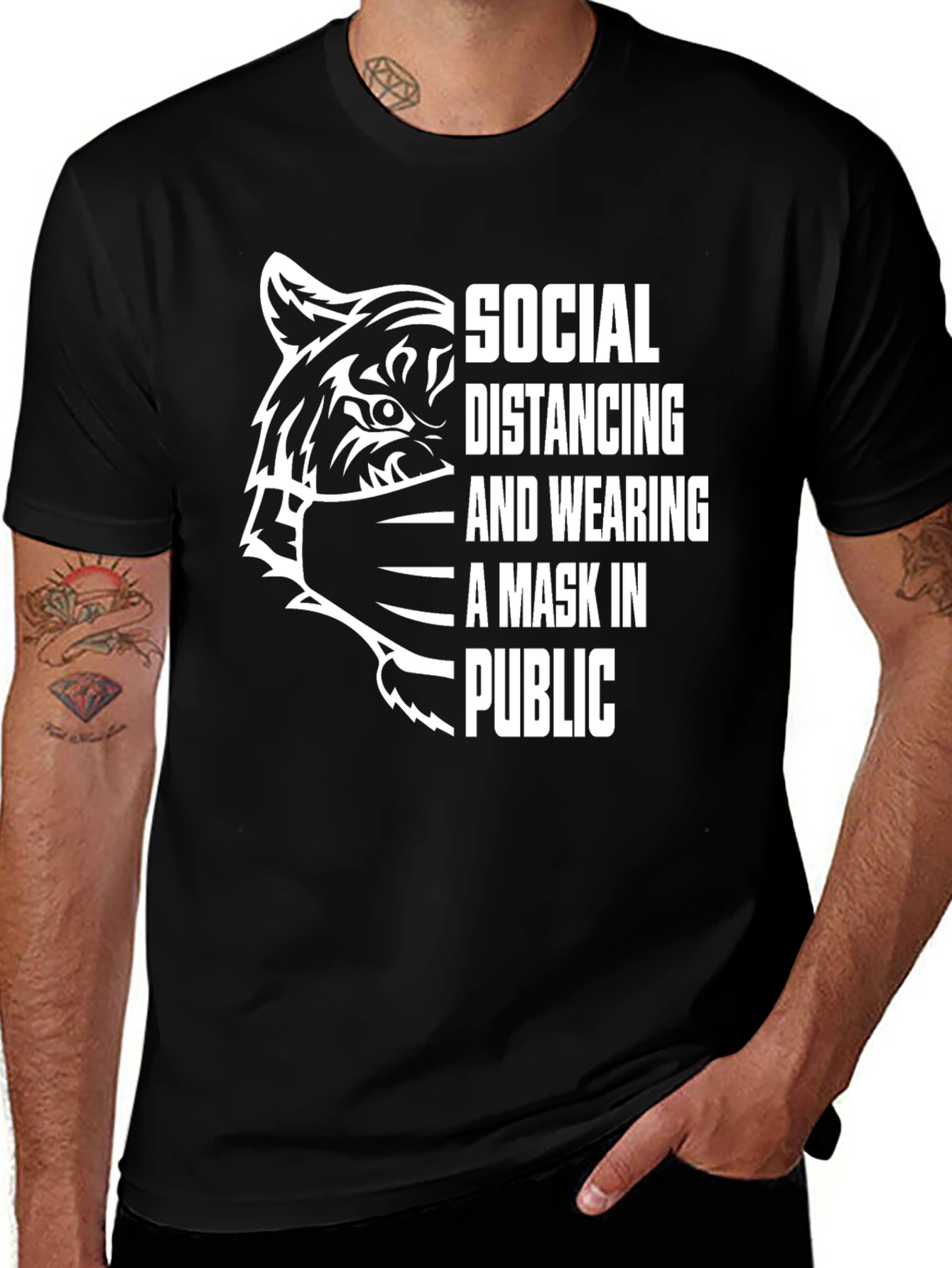 Variant 21 of Social Distancing & Mask Tee