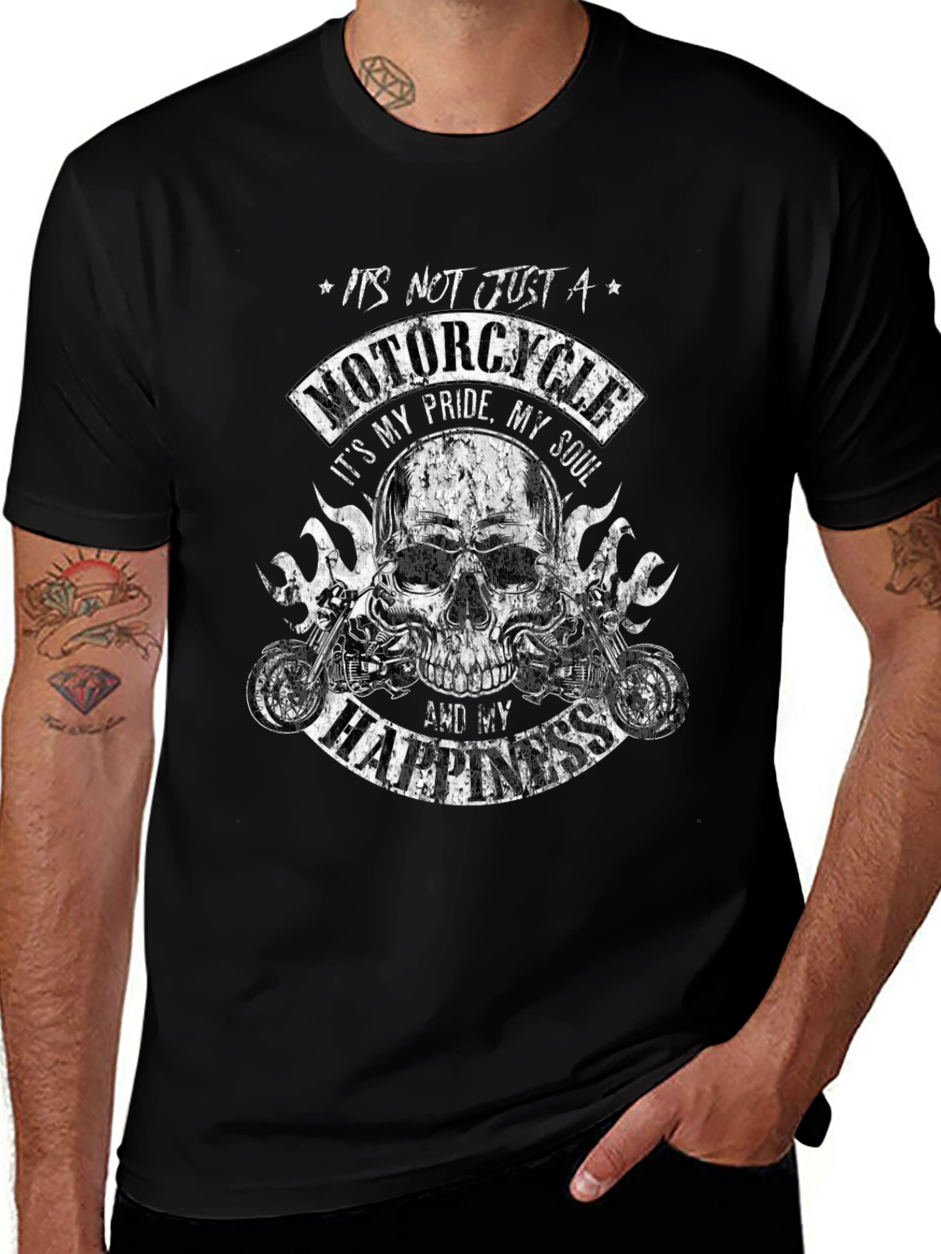 Variant 12 of Motorcycle Pride T-Shirt - Skull Biker Tee